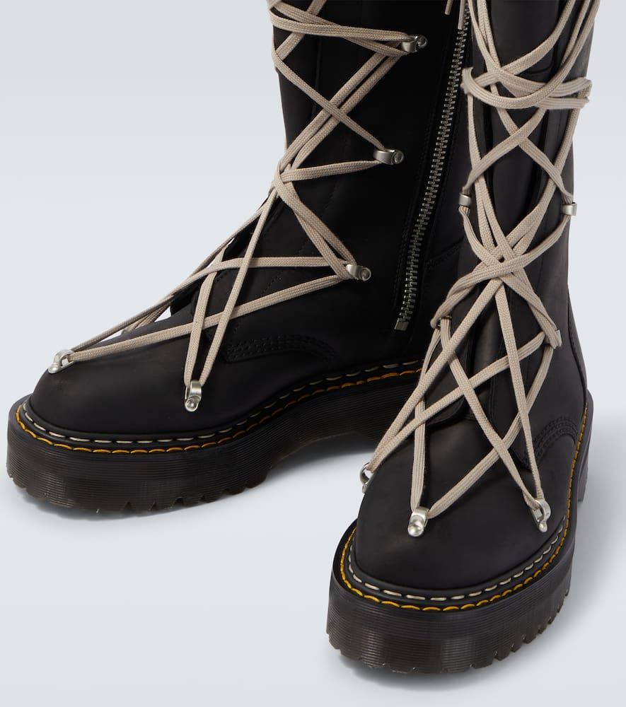 Rick Owens X Dr. Martens 1B60 Quad Sole Pentalace Knee-High Boots