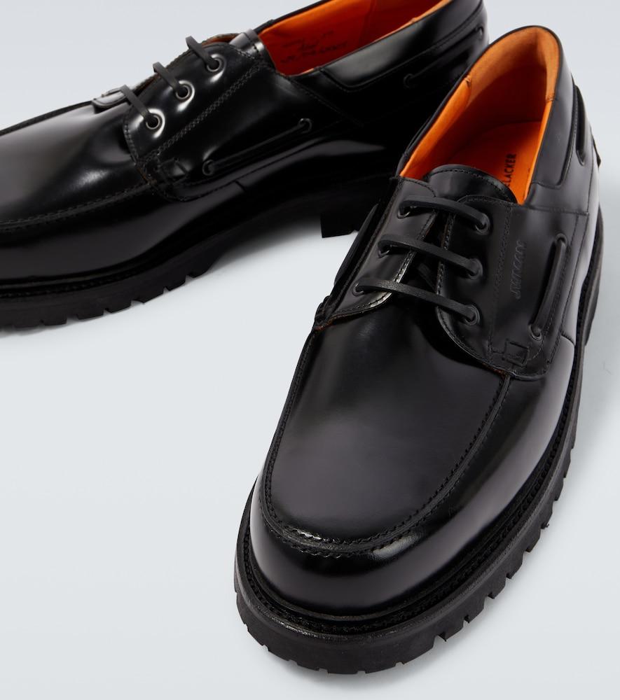 Junya Watanabe X Heinrich Dinkelacker Leather Boat Shoes in Black