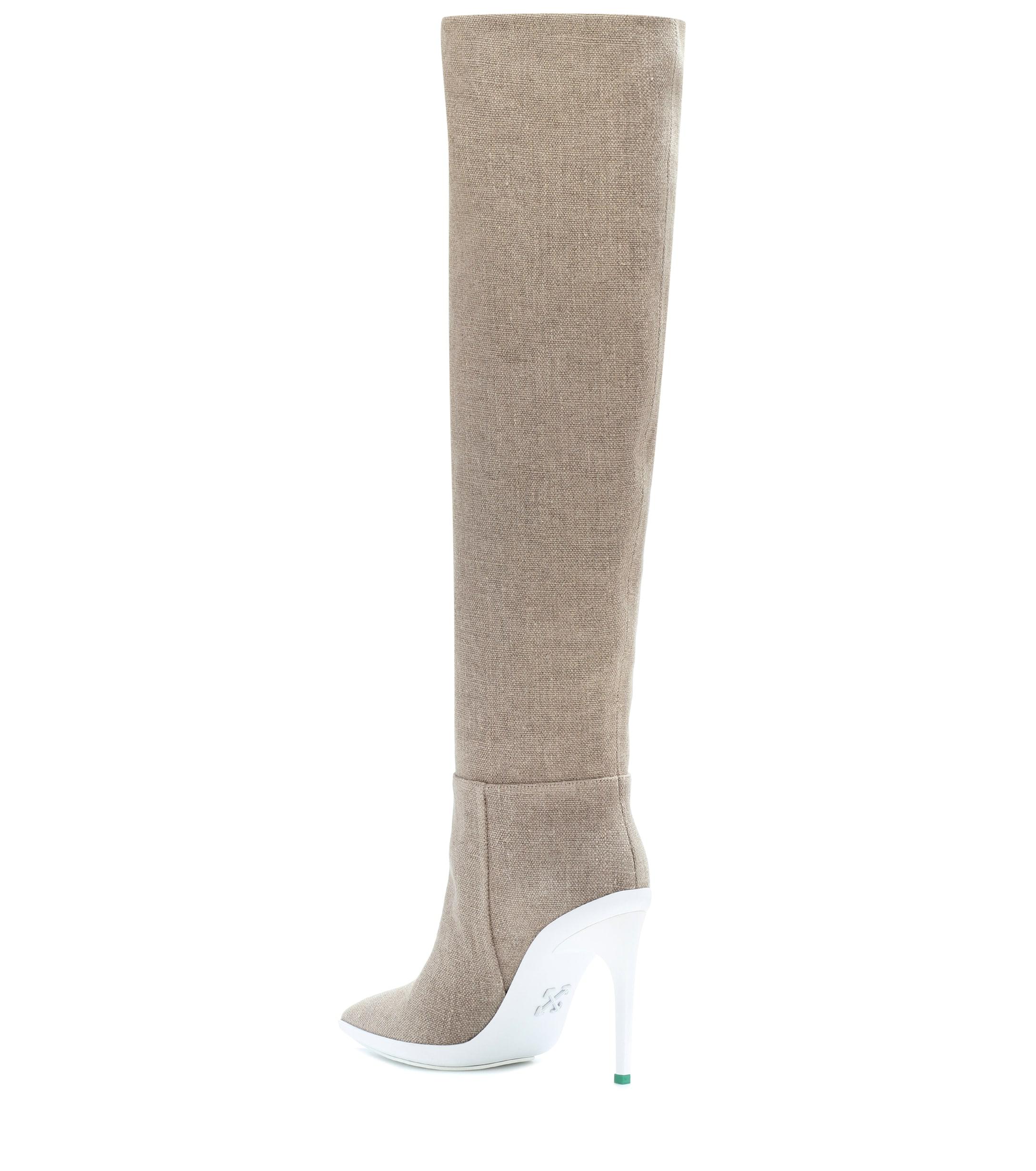 Off-White c/o Virgil Abloh For Walking Over-the-knee Boots in Beige ...