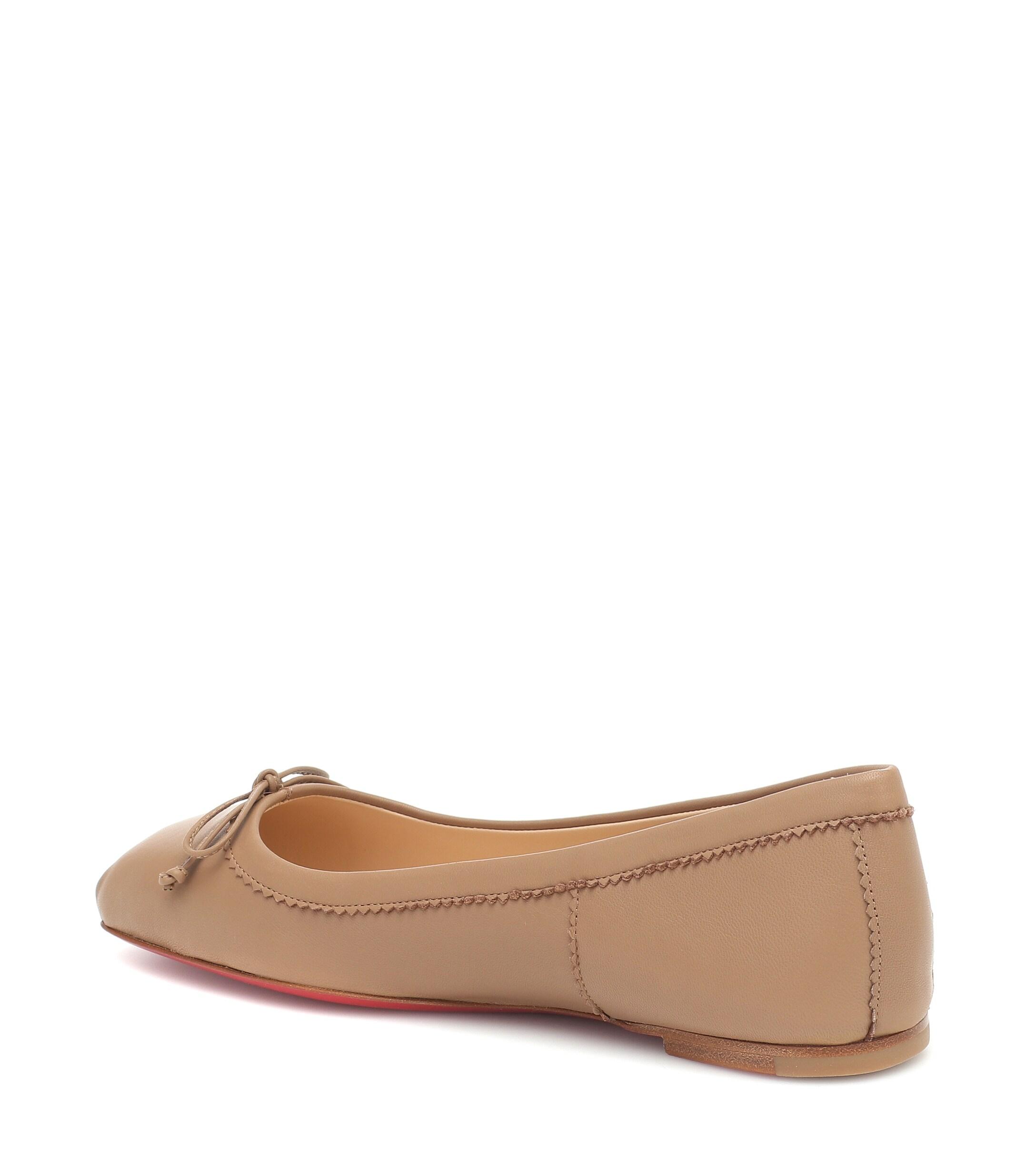 Christian Louboutin Mamadrague Leather Ballet Flats in Brown | Lyst