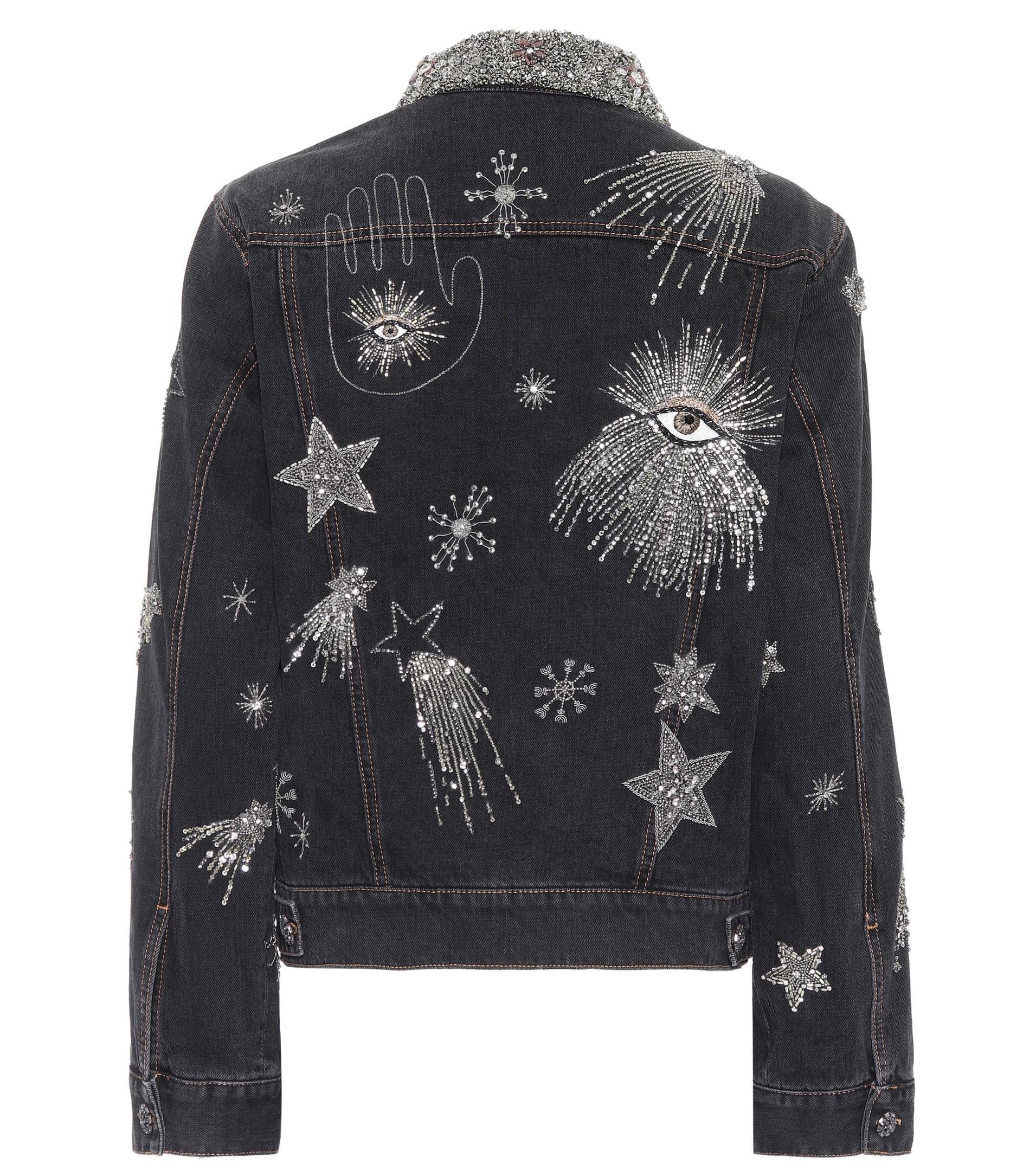 Isabel Marant Eloise Beaded Denim Jacket in Black | Lyst