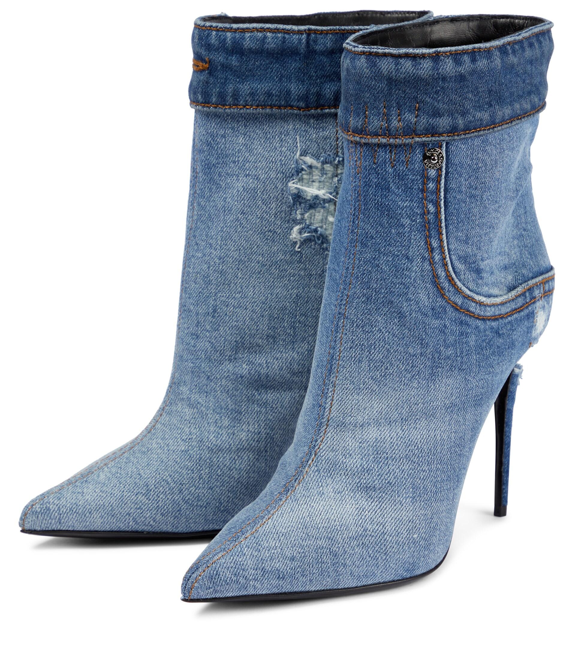 \u0026 Gabbana Cardinale Denim Ankle Boots 
