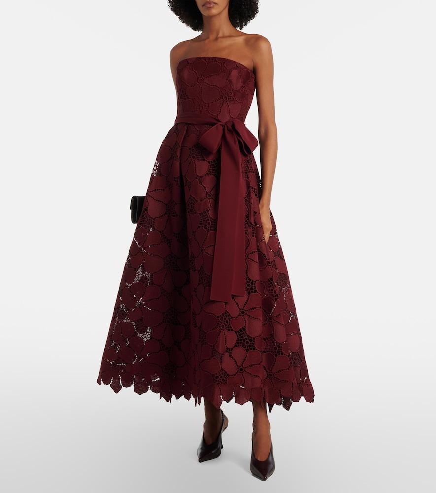 Elie Saab Silk-Blend Guipure Lace Cocktail Dress in Red | Lyst Elie Saab Silk-Blend Guipure Lace Cocktail Dress in Red | Lyst