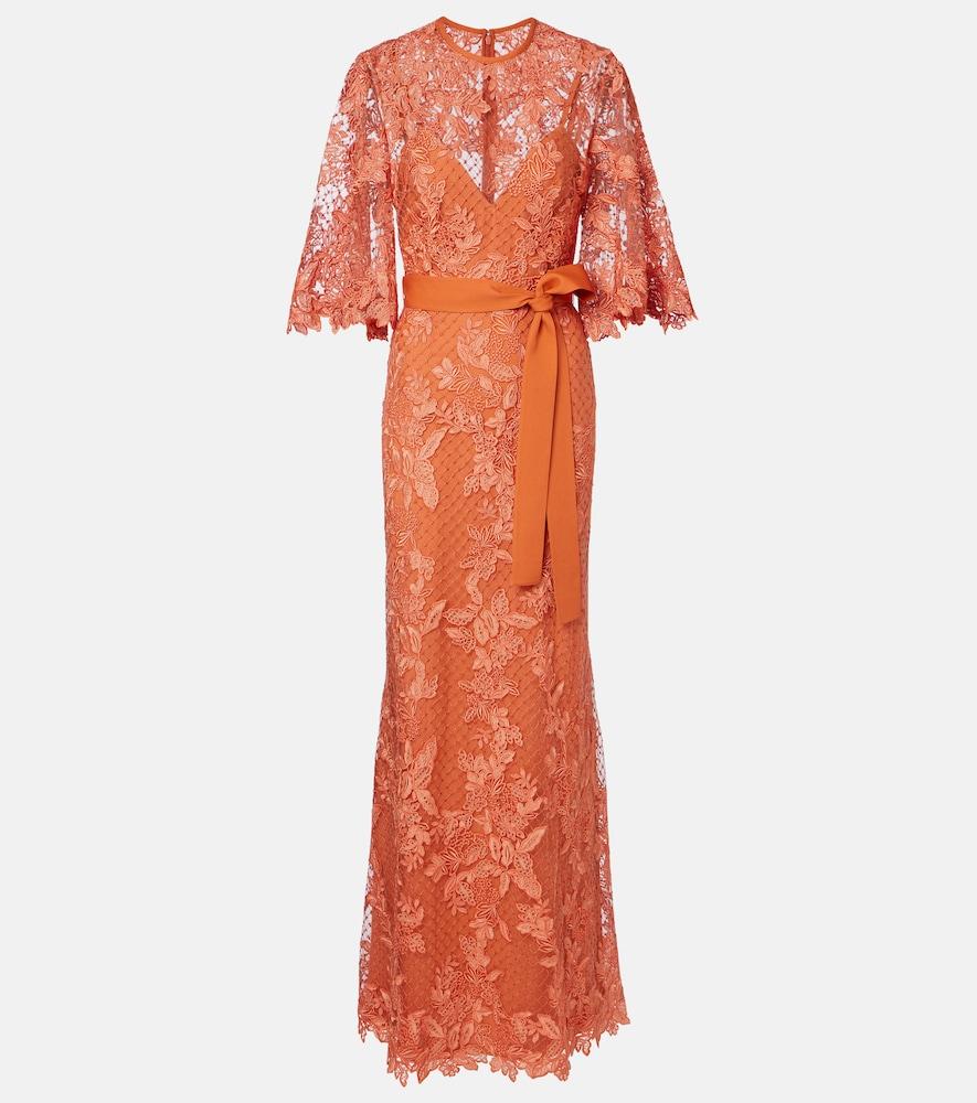 green emerald velvet dress ELIE SAAB Spring Summer 2025 EMBROIDERY LACE DRESS in Lilac