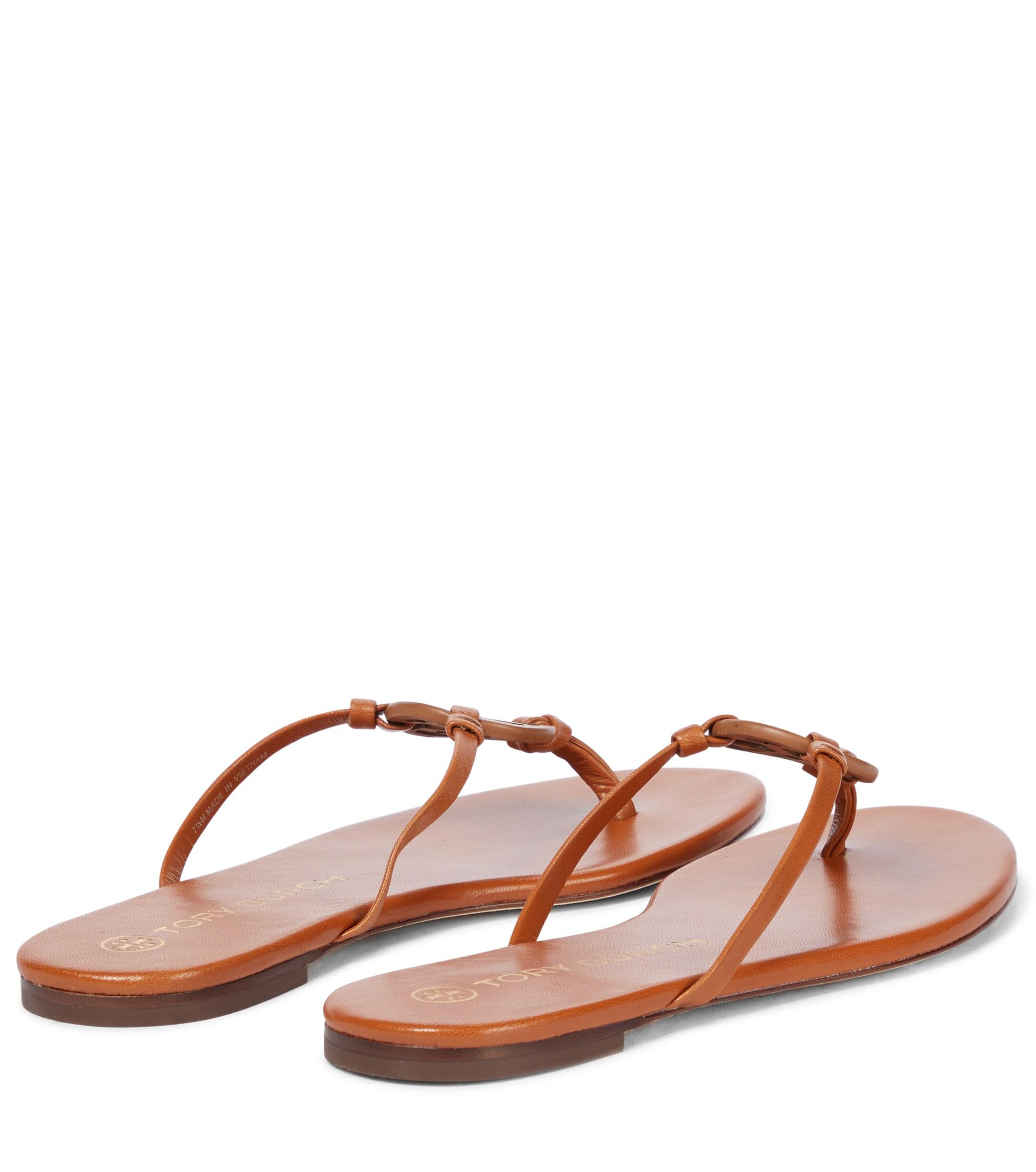 Tory Burch Miller Flat Thong Sandals - Brown
