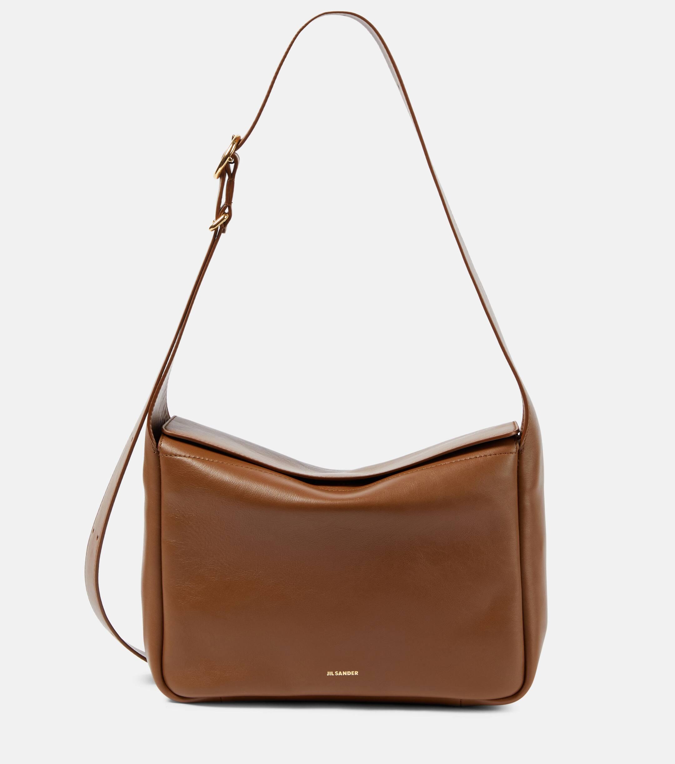 Jil Sander Flap Messenger Small Leather Shoulder Bag in