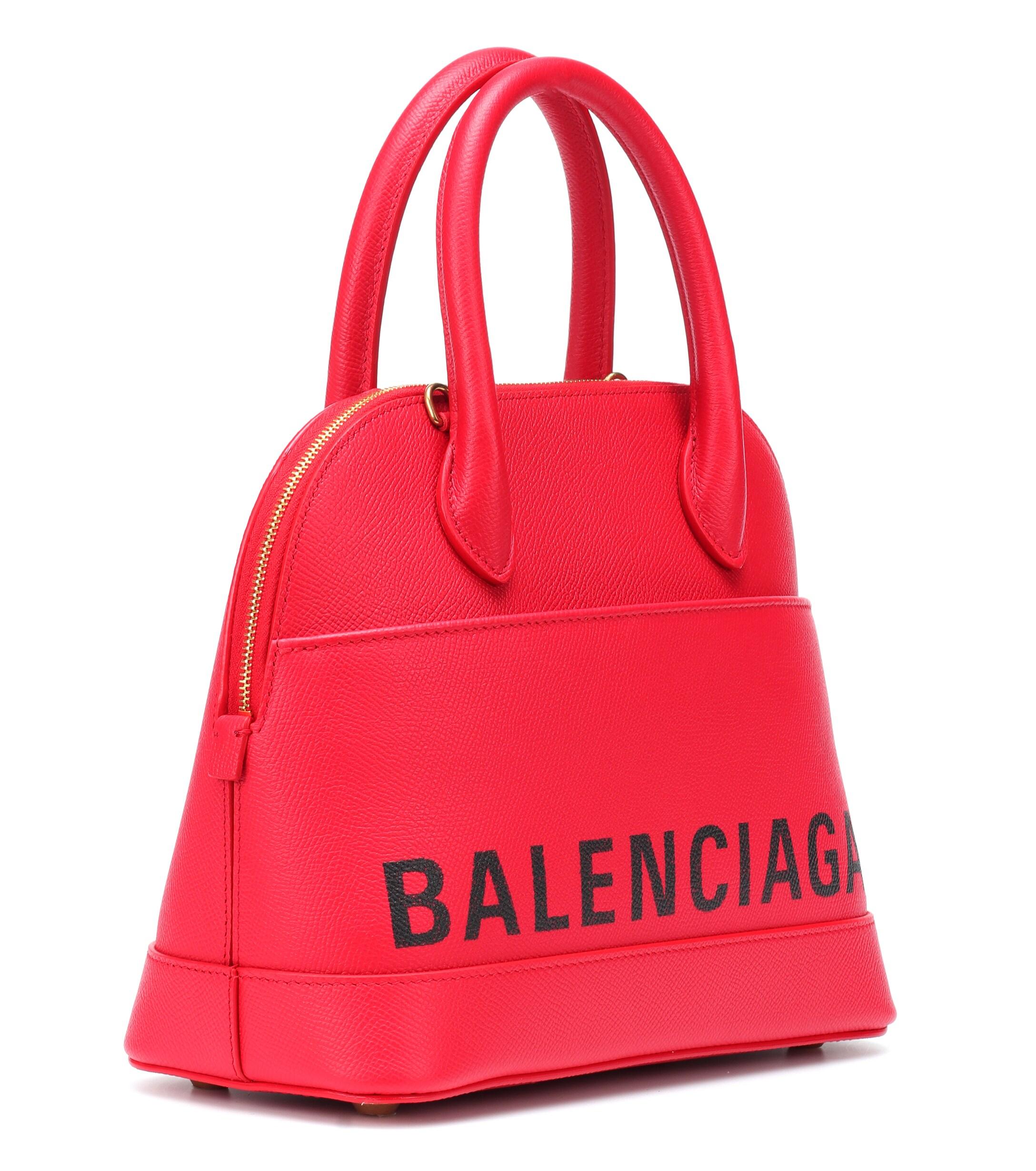 Balenciaga Ville S Leather in Red | Lyst