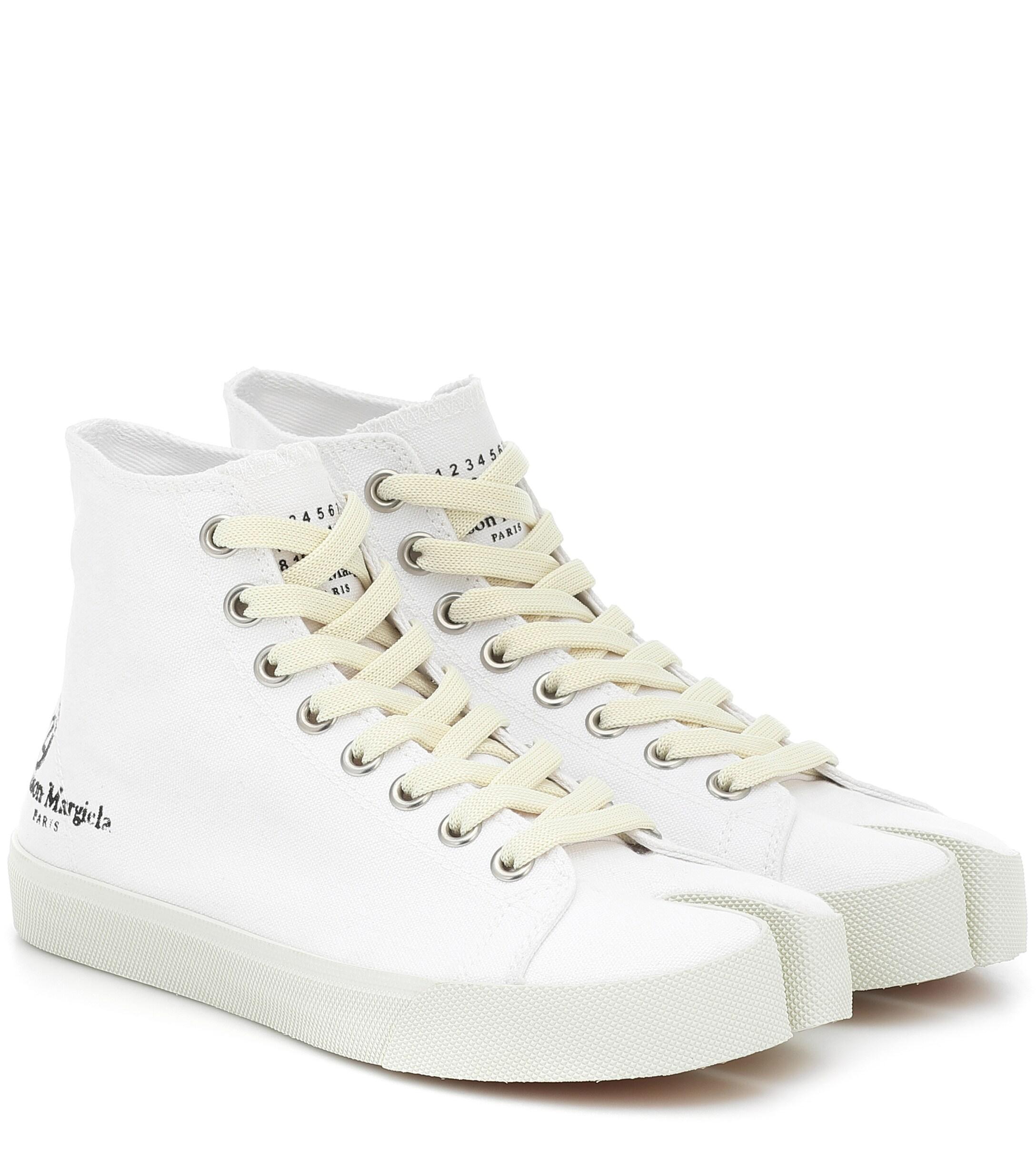 Maison Margiela Tabi Canvas High-top Sneakers in White - Lyst