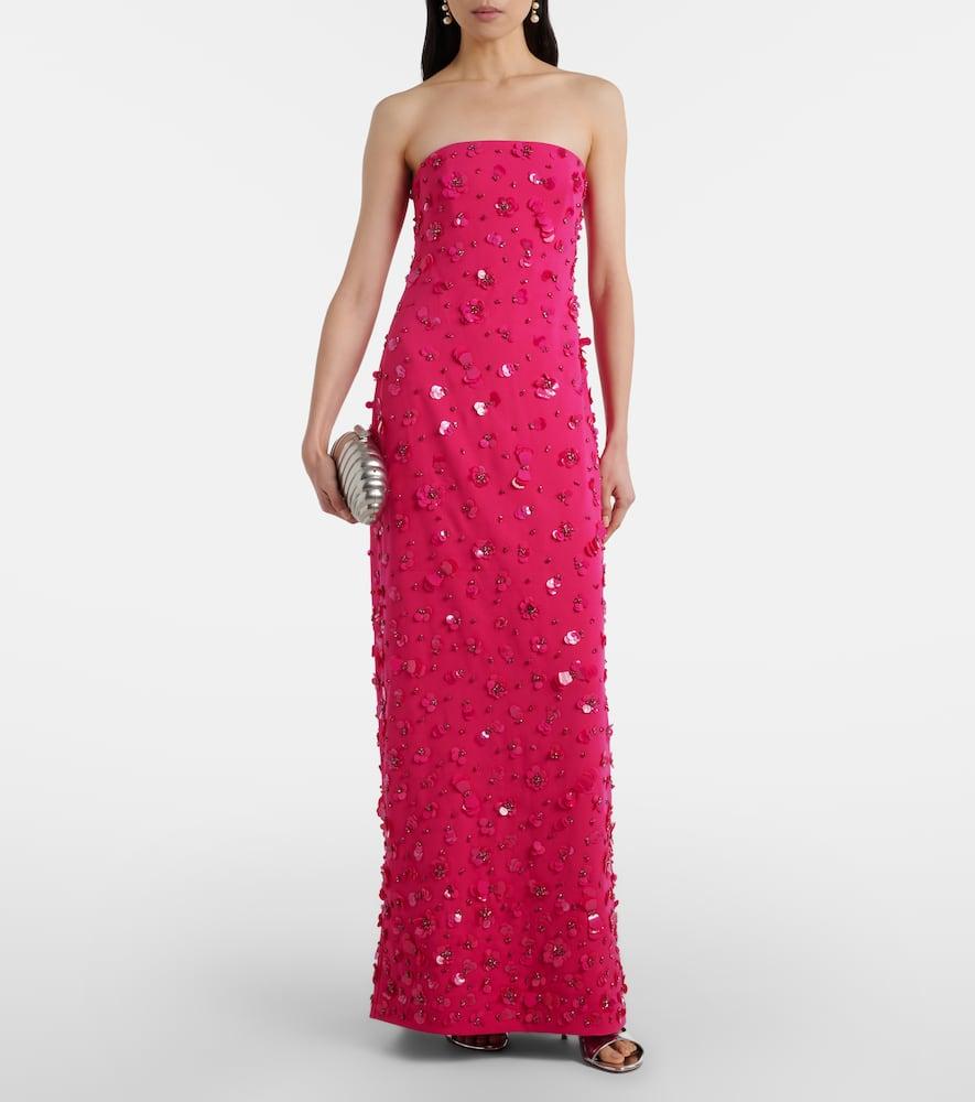 strapless open back dress Simkhai Pink Reign Strapless Gown
