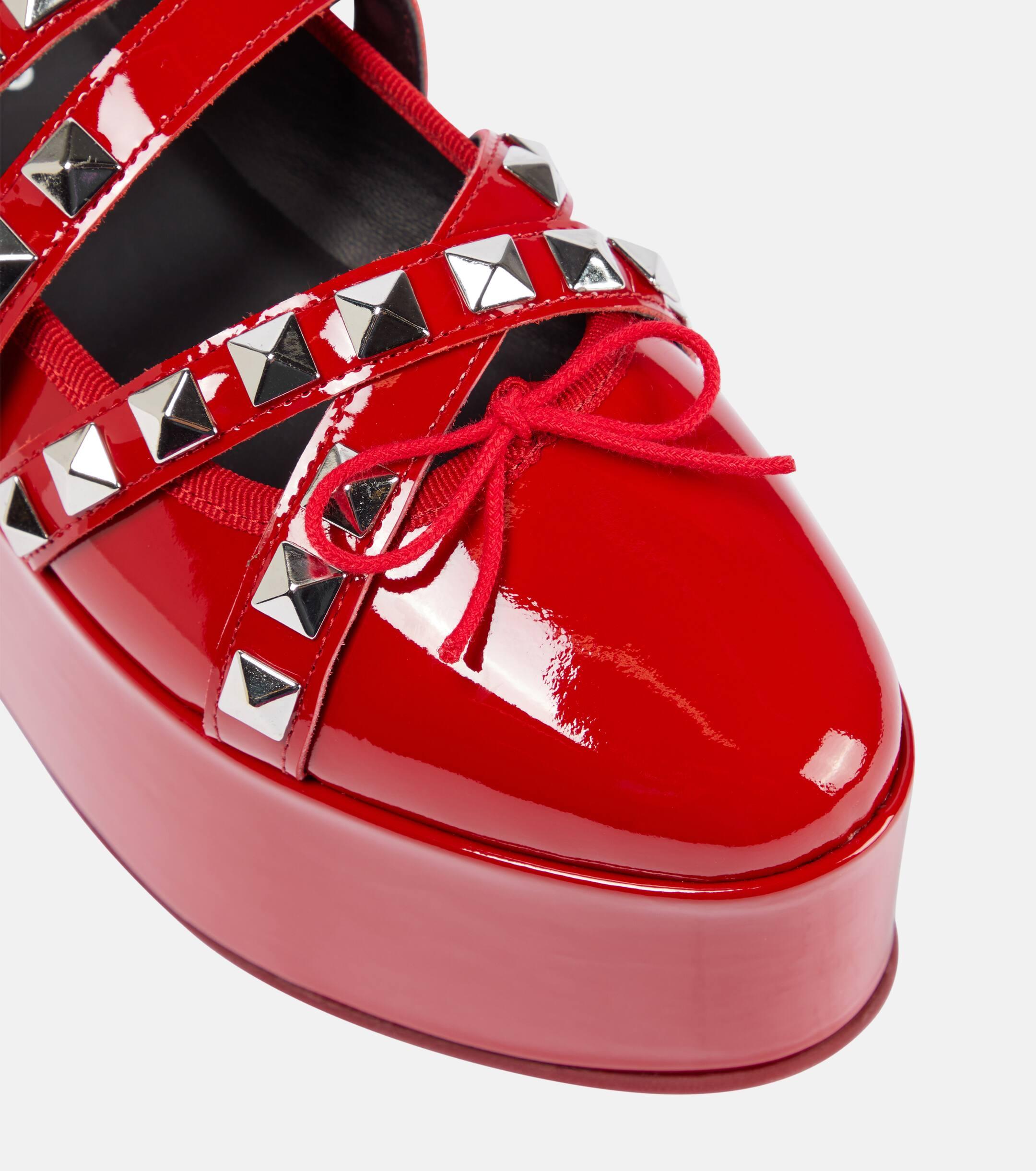 Noir Kei Ninomiya X Repetto Studded Platform Flats in Red