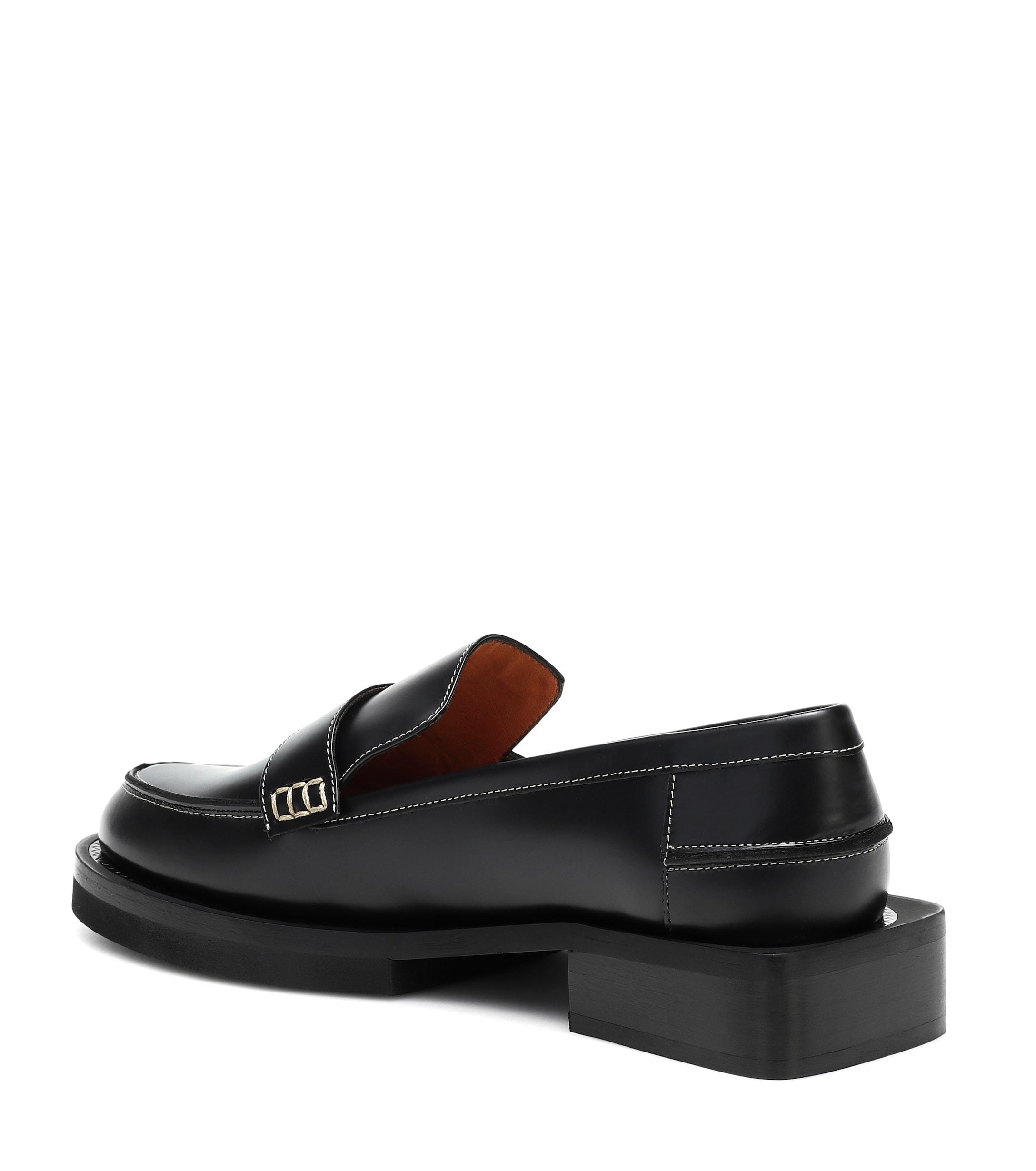 Ganni Jewel Leather Loafers in Black - Lyst