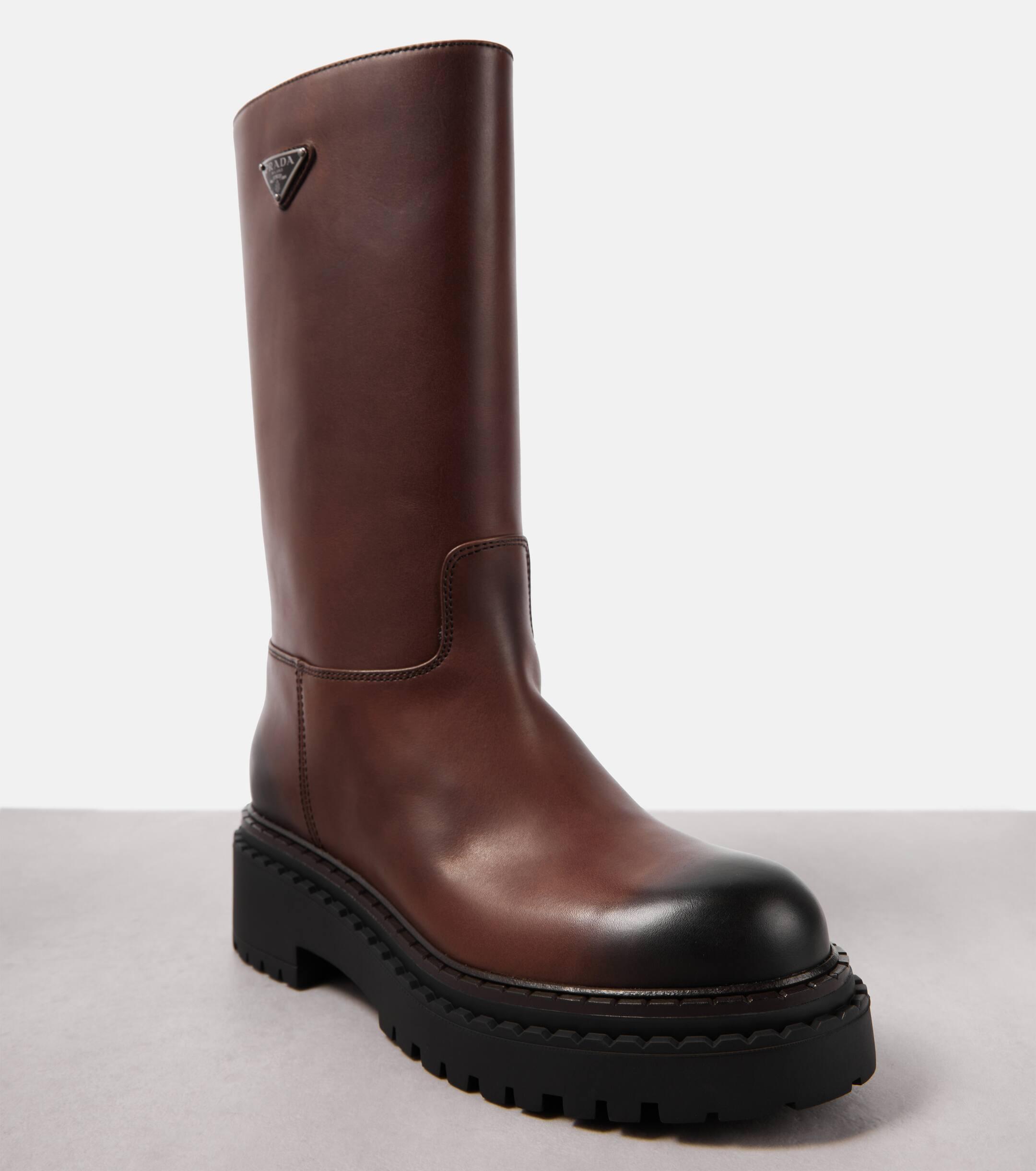 Prada leather booties discount