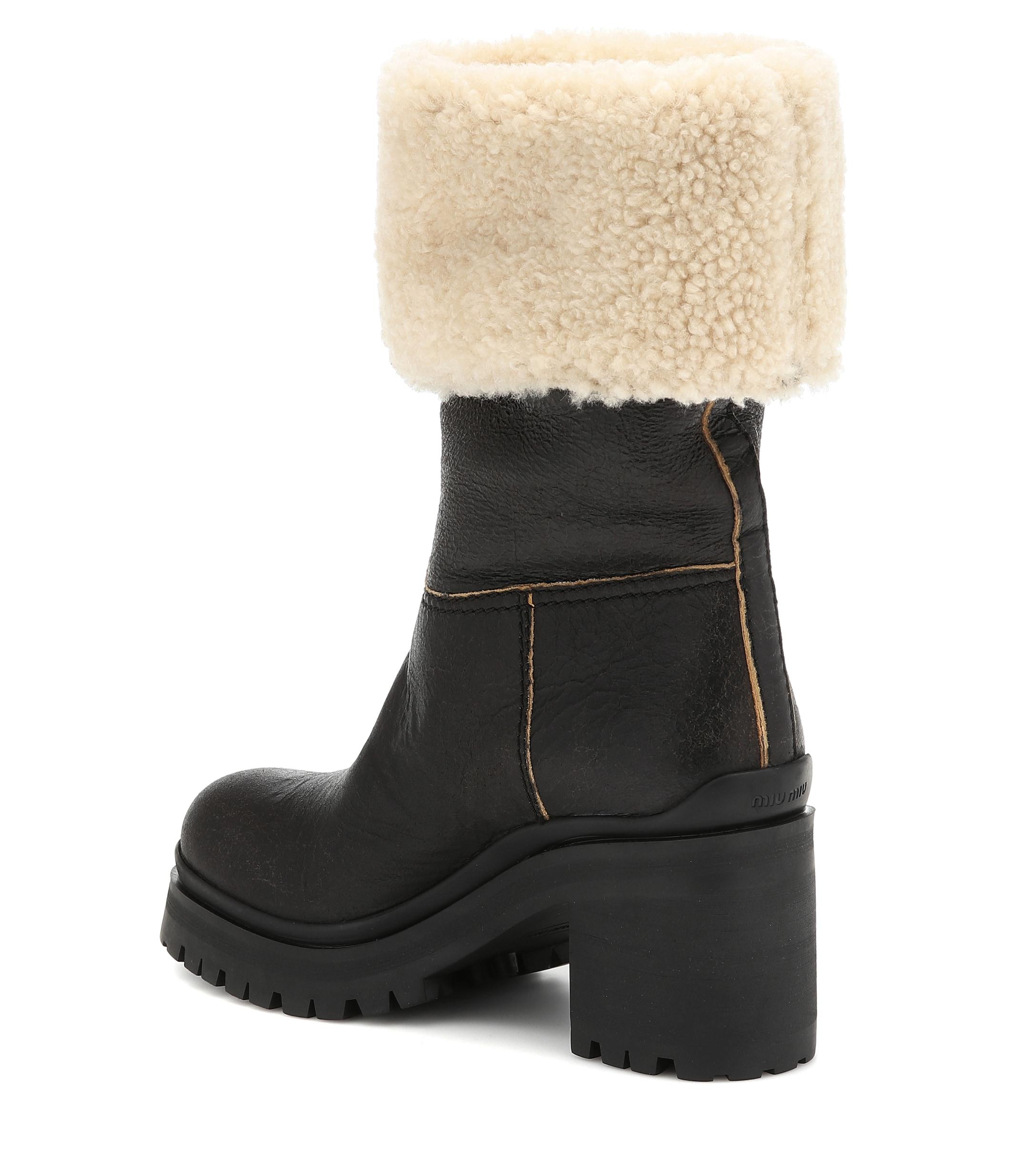 miu miu shearling sneakers
