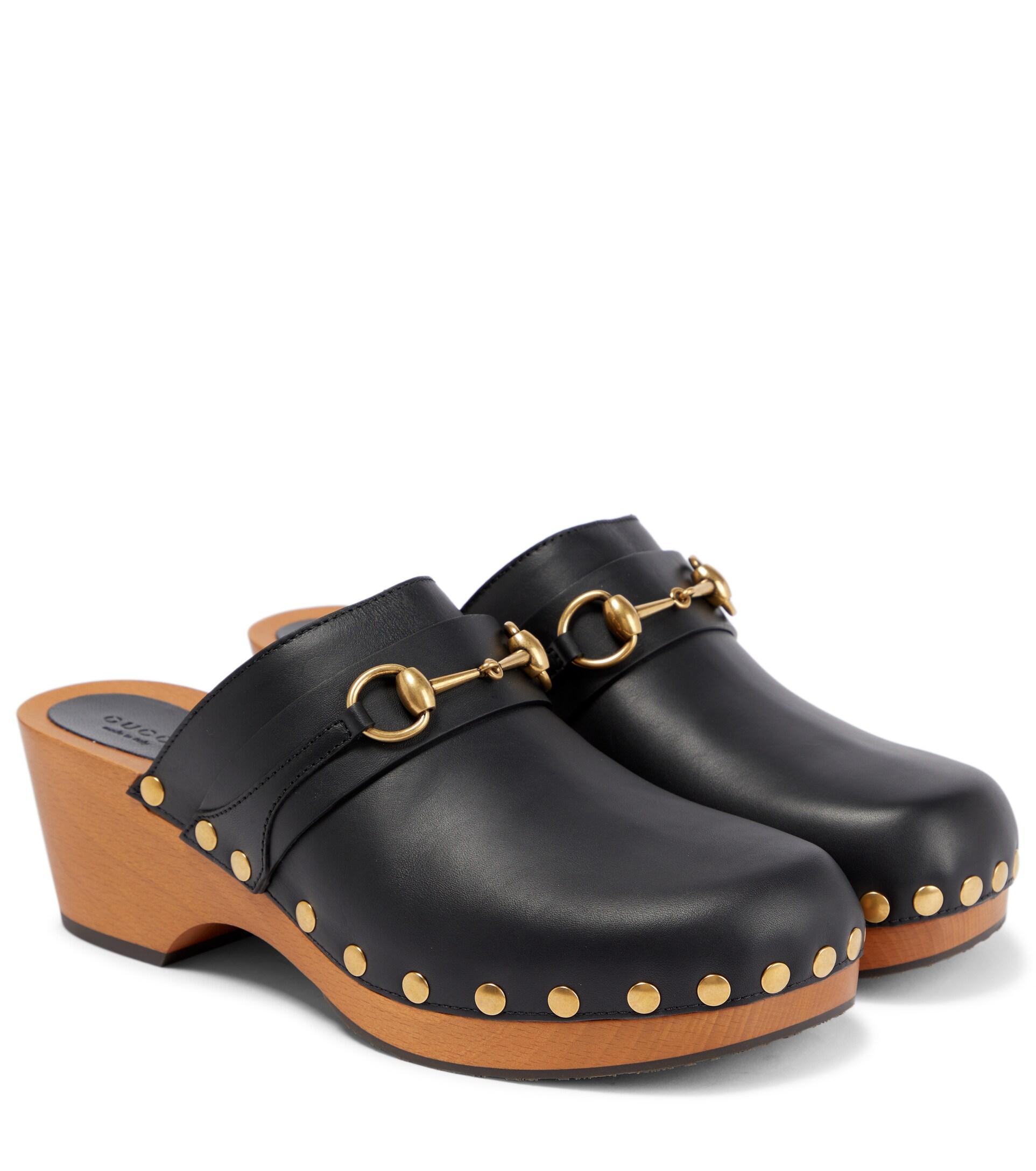 Gucci Horsebit Leather Clogs in Nero (Black) | Lyst