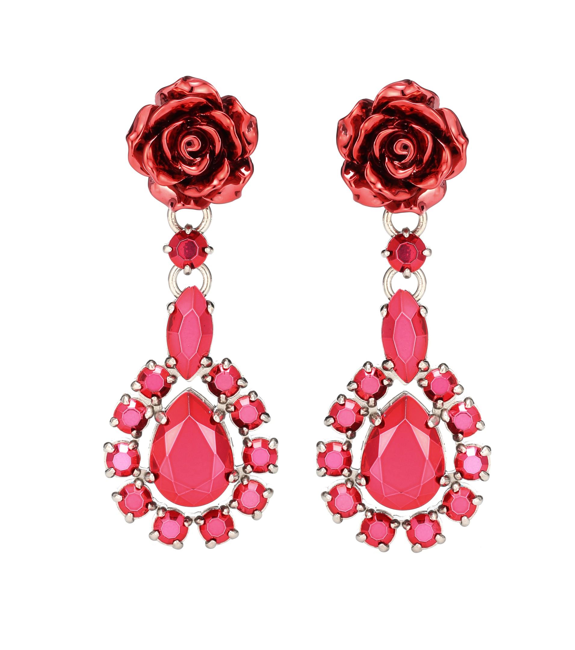 Prada Rose Jewels Clip-on Earrings in Pink | Lyst