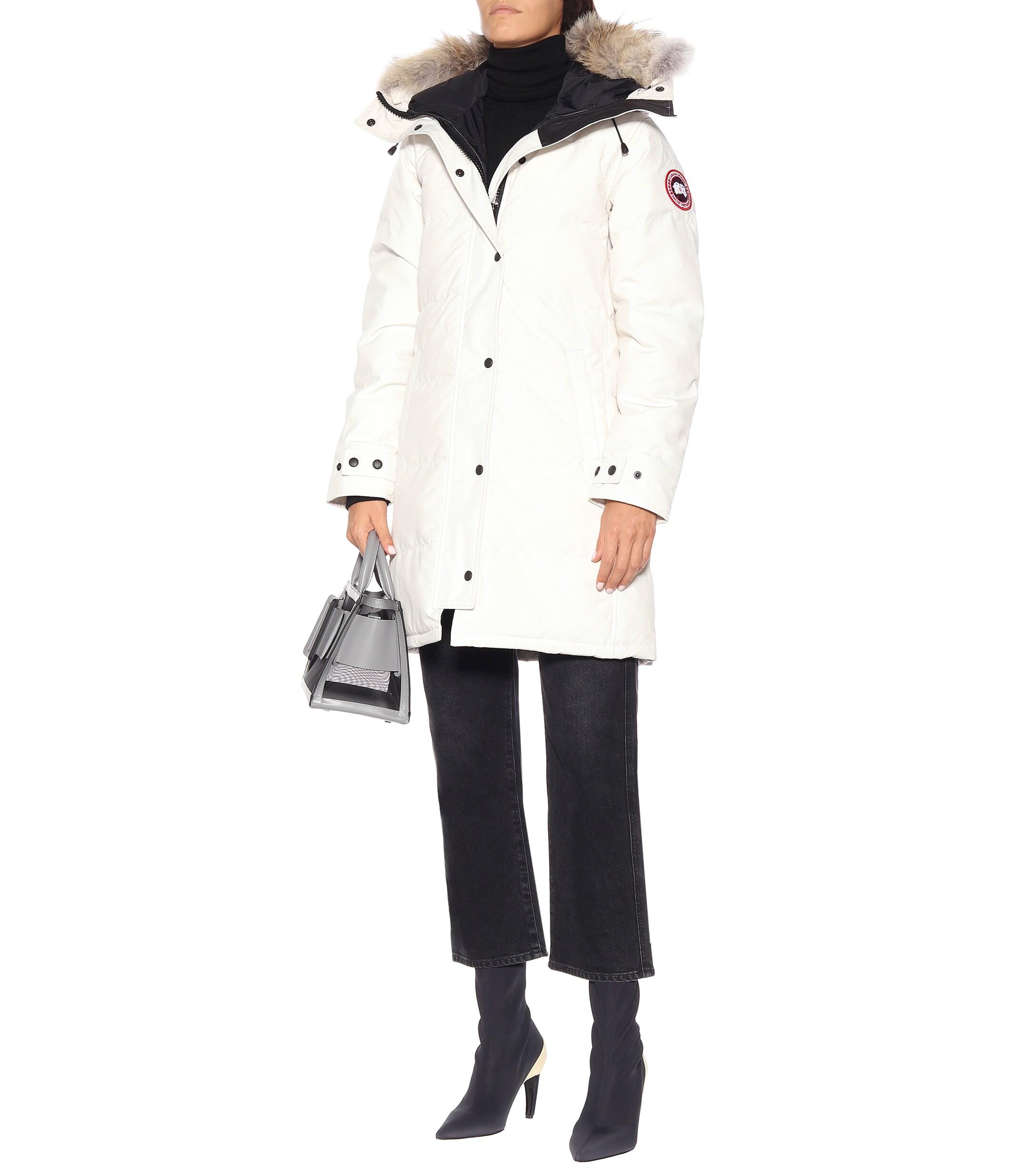 Canada Goose Shelburne Fur-trimmed Down Coat in White - Lyst