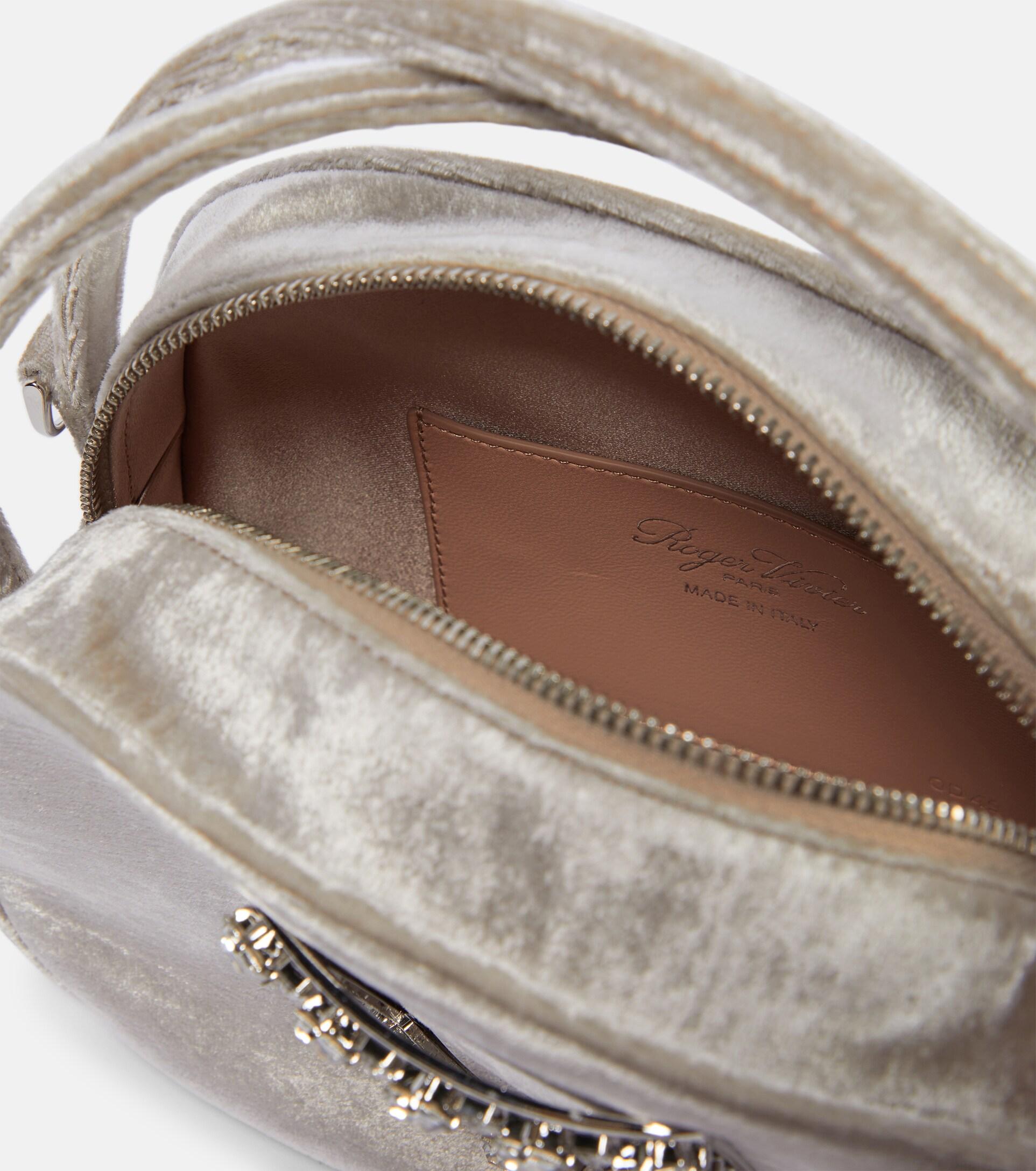 Viv Ladybug Velvet Shoulder Bag in Grey - Roger Vivier