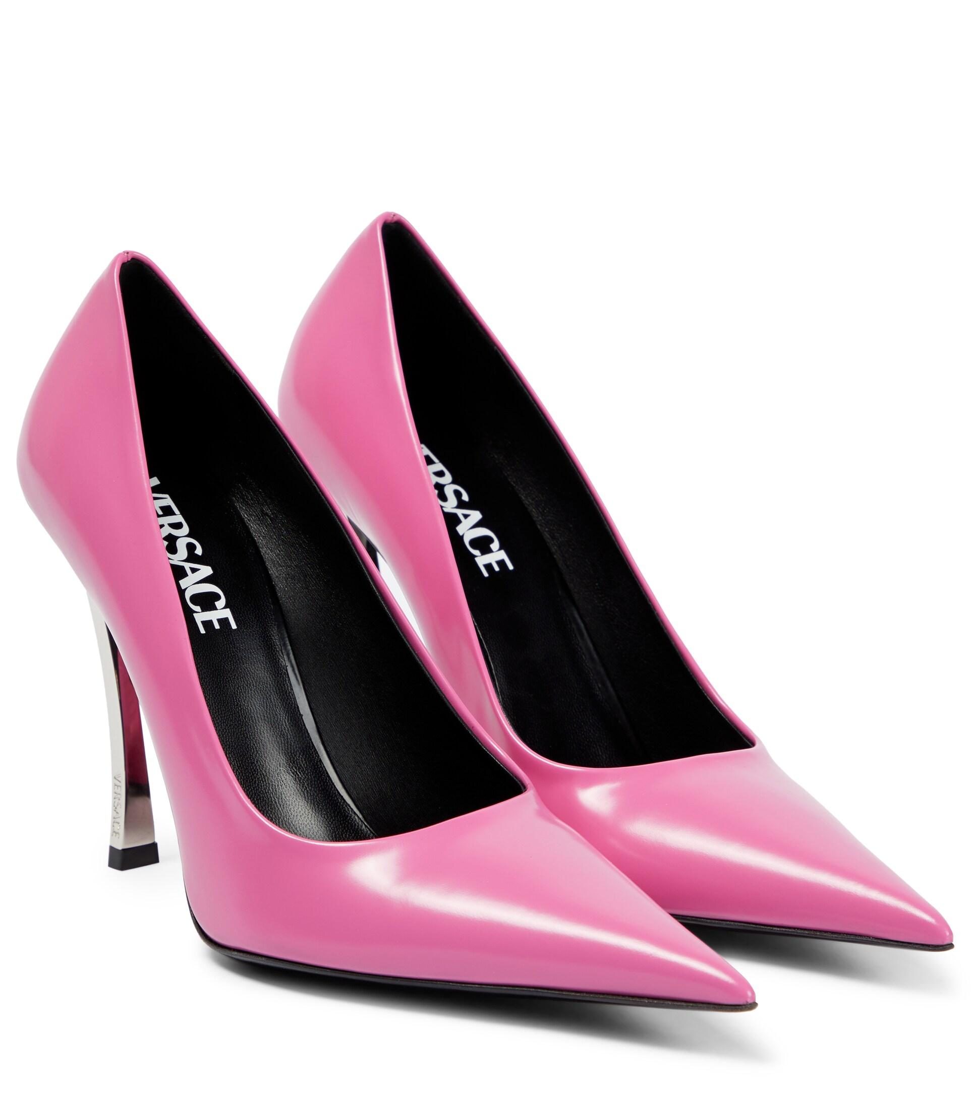 Versace Pinpoint Leather Pumps in Pink Lyst