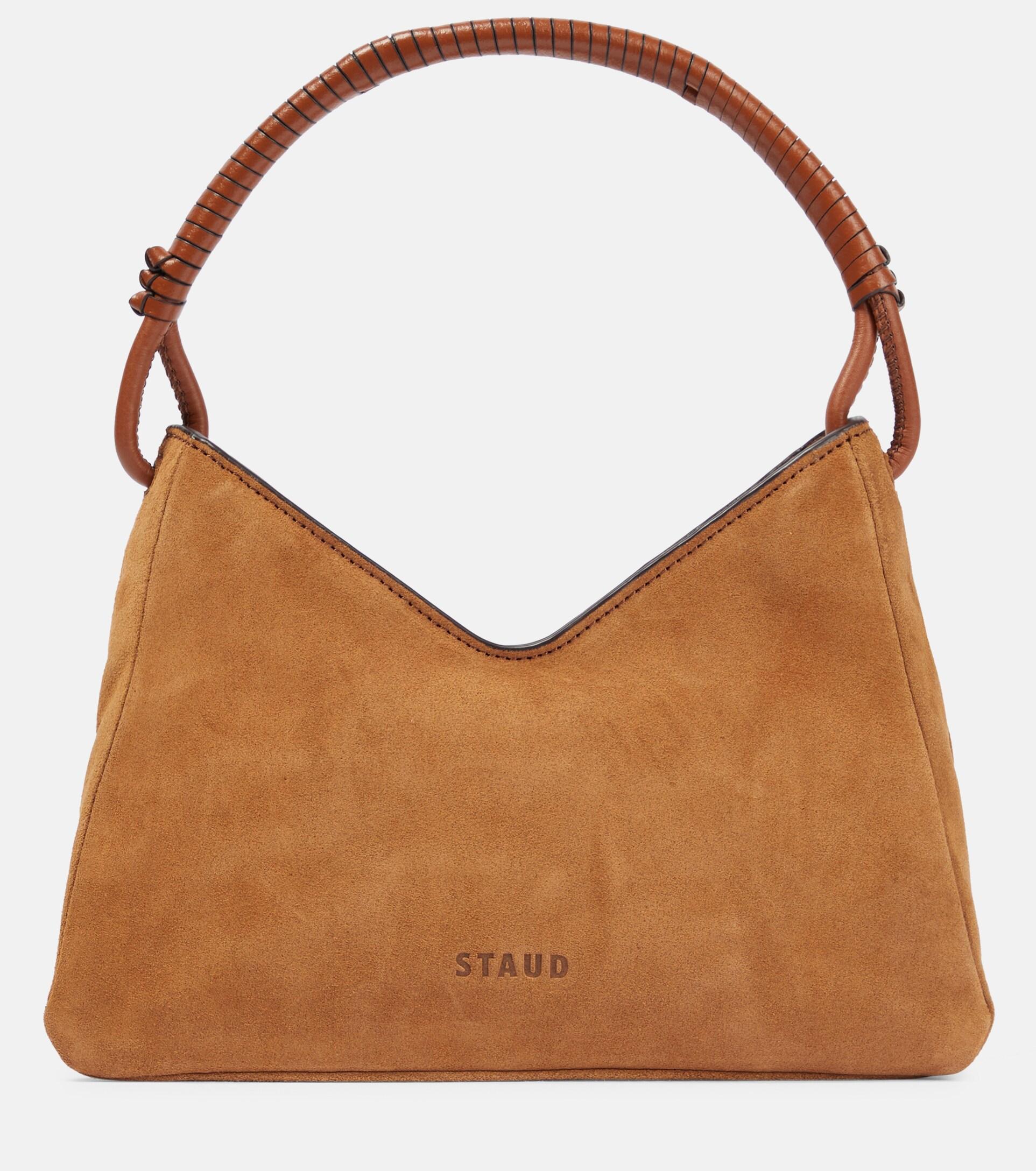 STAUD Valerie Suede Shoulder Bag in Brown Lyst