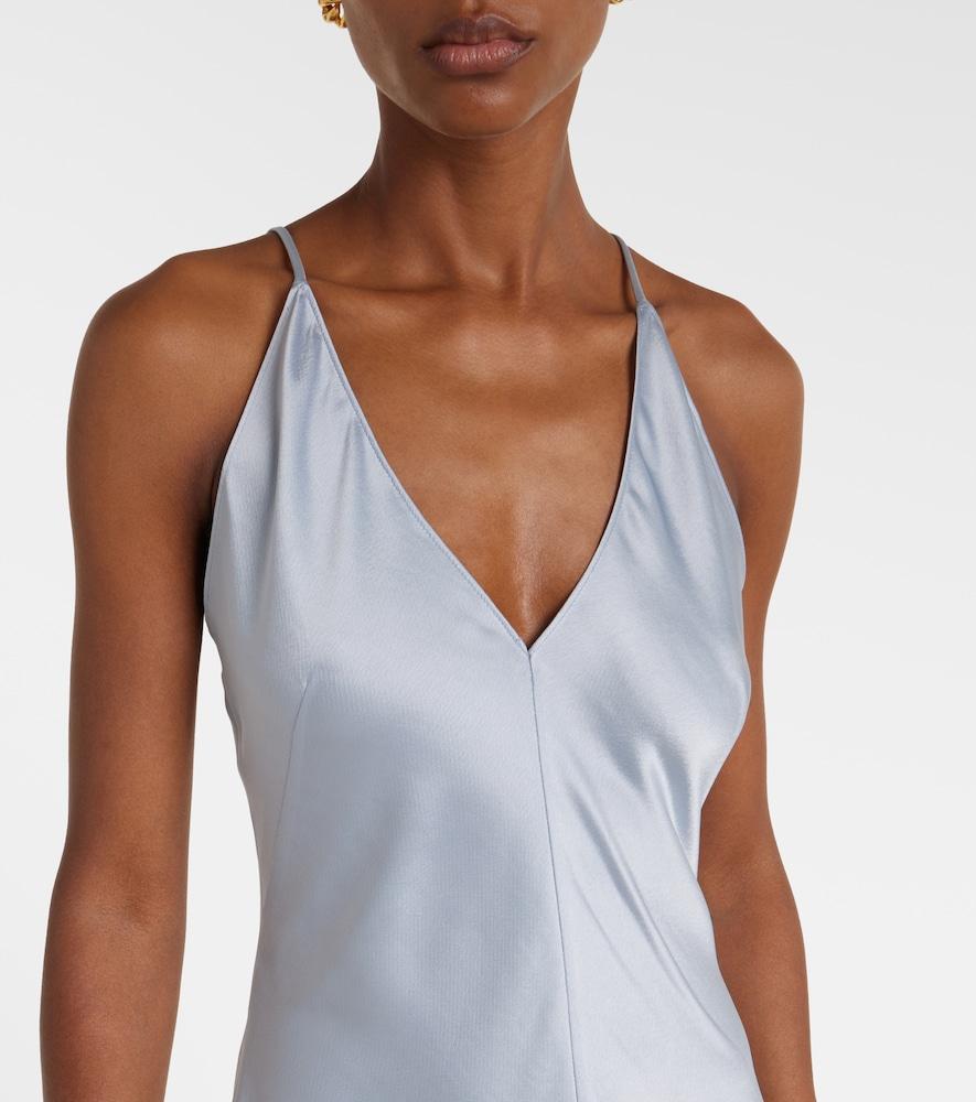 leset barb satin slip dress Barb satin slip dress in blue - Leset