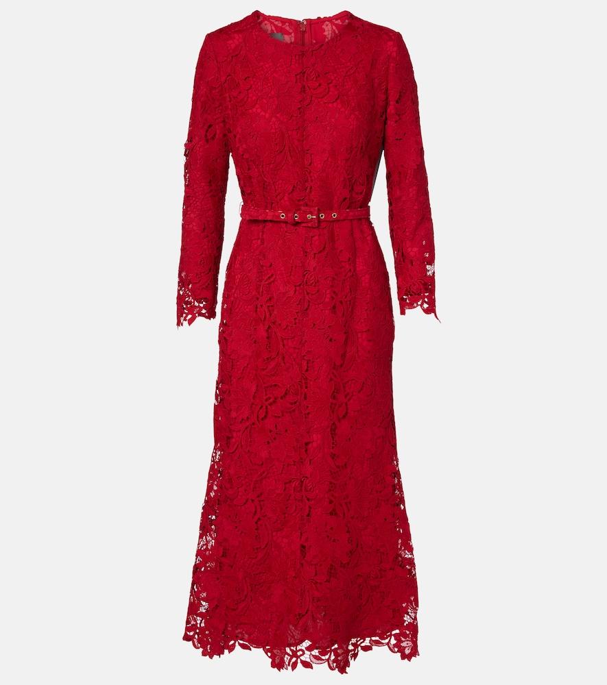 knee length dresses for ladies Miss Circle Women Nessa Red Lace Satin Corset Maxi Dress