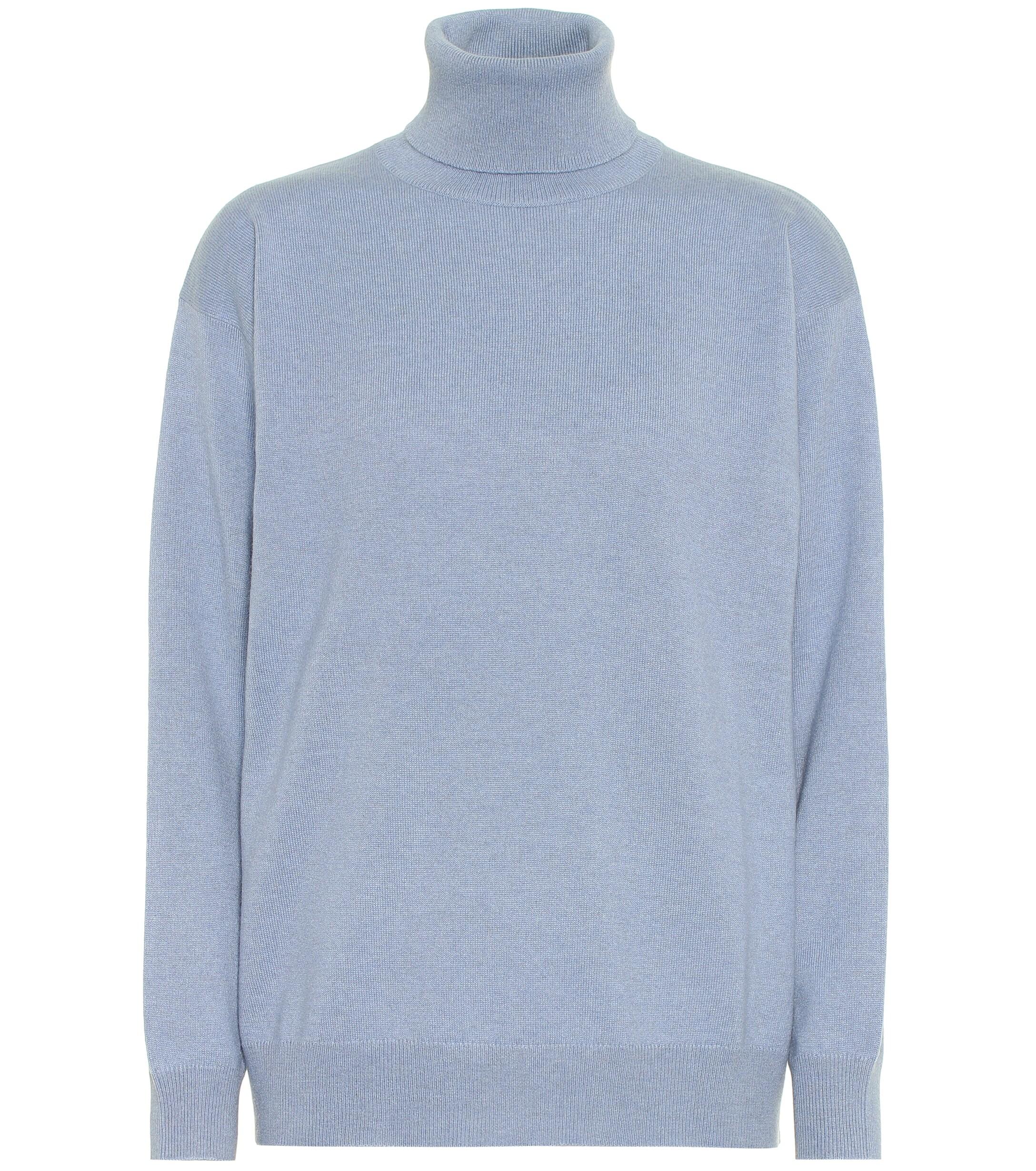 Brunello Cucinelli Cashmere Turtleneck Sweater in Blue - Lyst