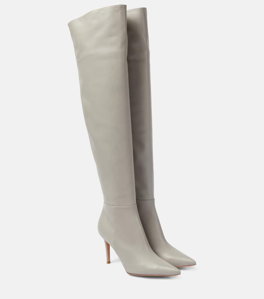 Knee High Overknee Stiefel In Grau Gianvito Rossi Graue Overknee