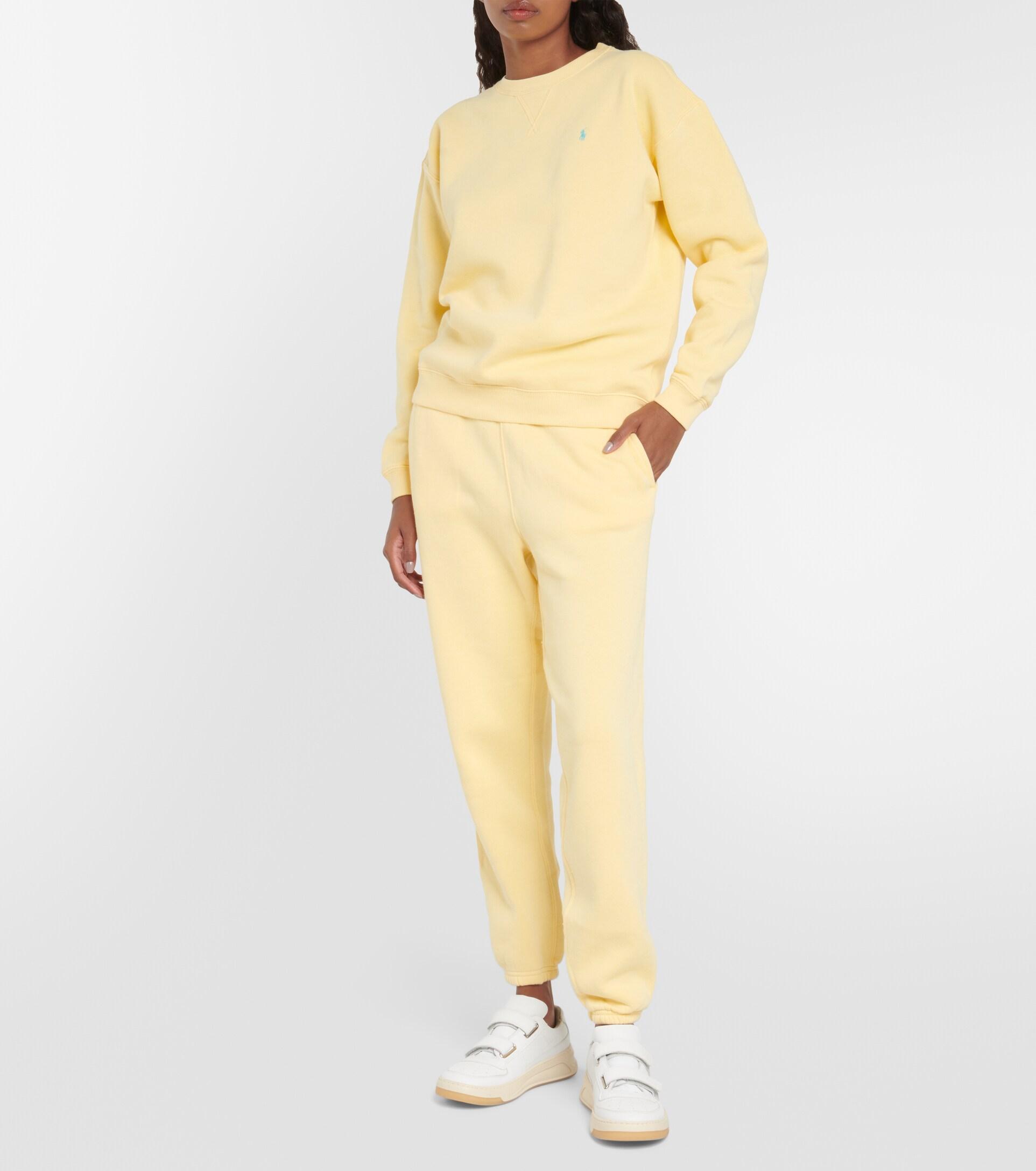 Polo Ralph Lauren Cotton-blend Fleece Sweatpants in Yellow | Lyst