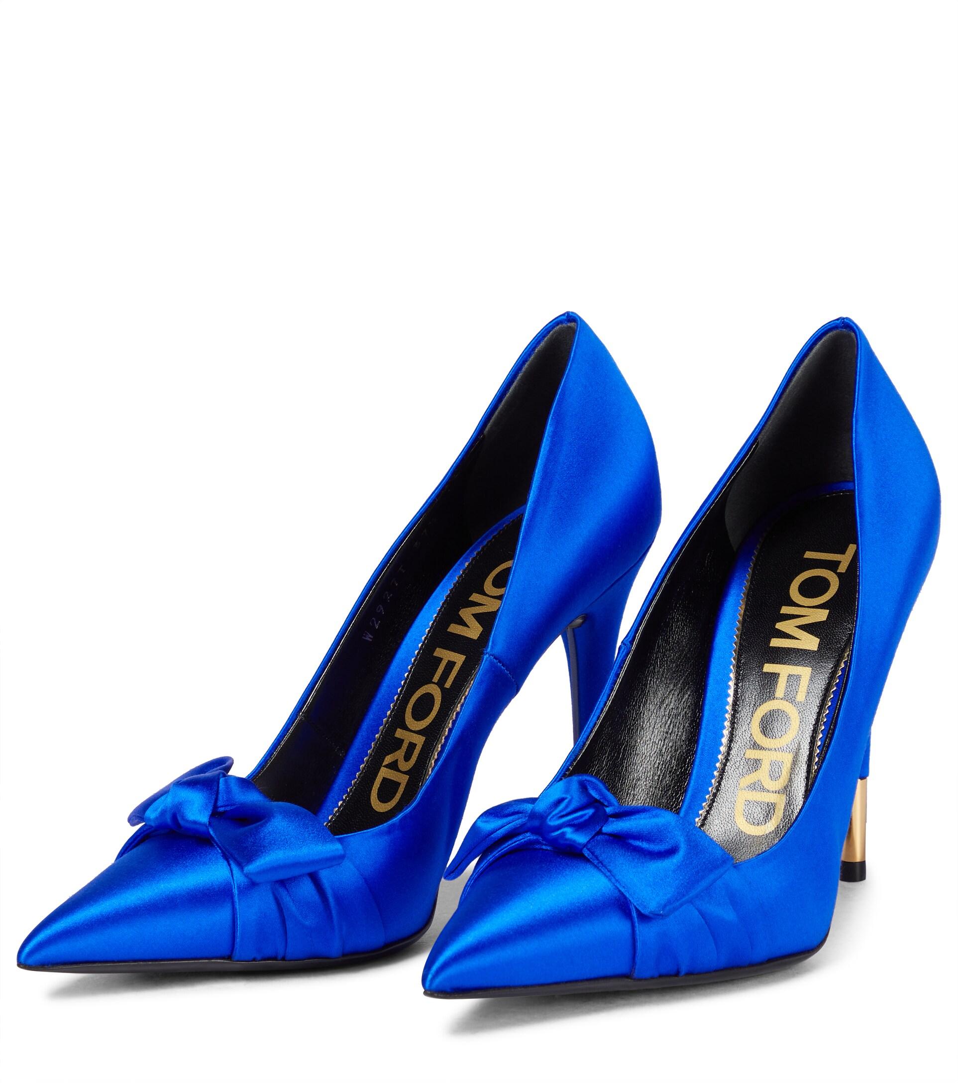 Tom Ford Satin Pumps in Blue | Lyst