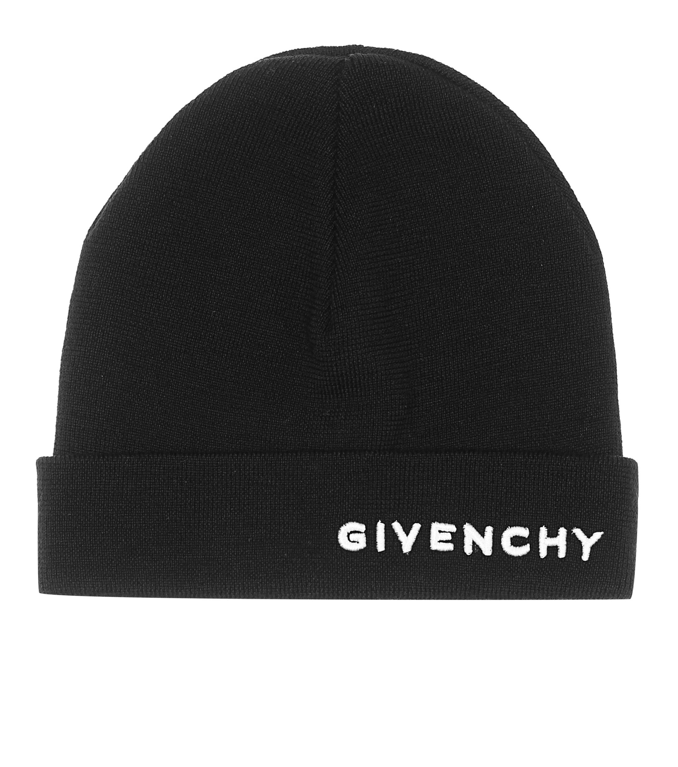 Givenchy Wool Logo Embroidered Beanie Hat in Black - Lyst