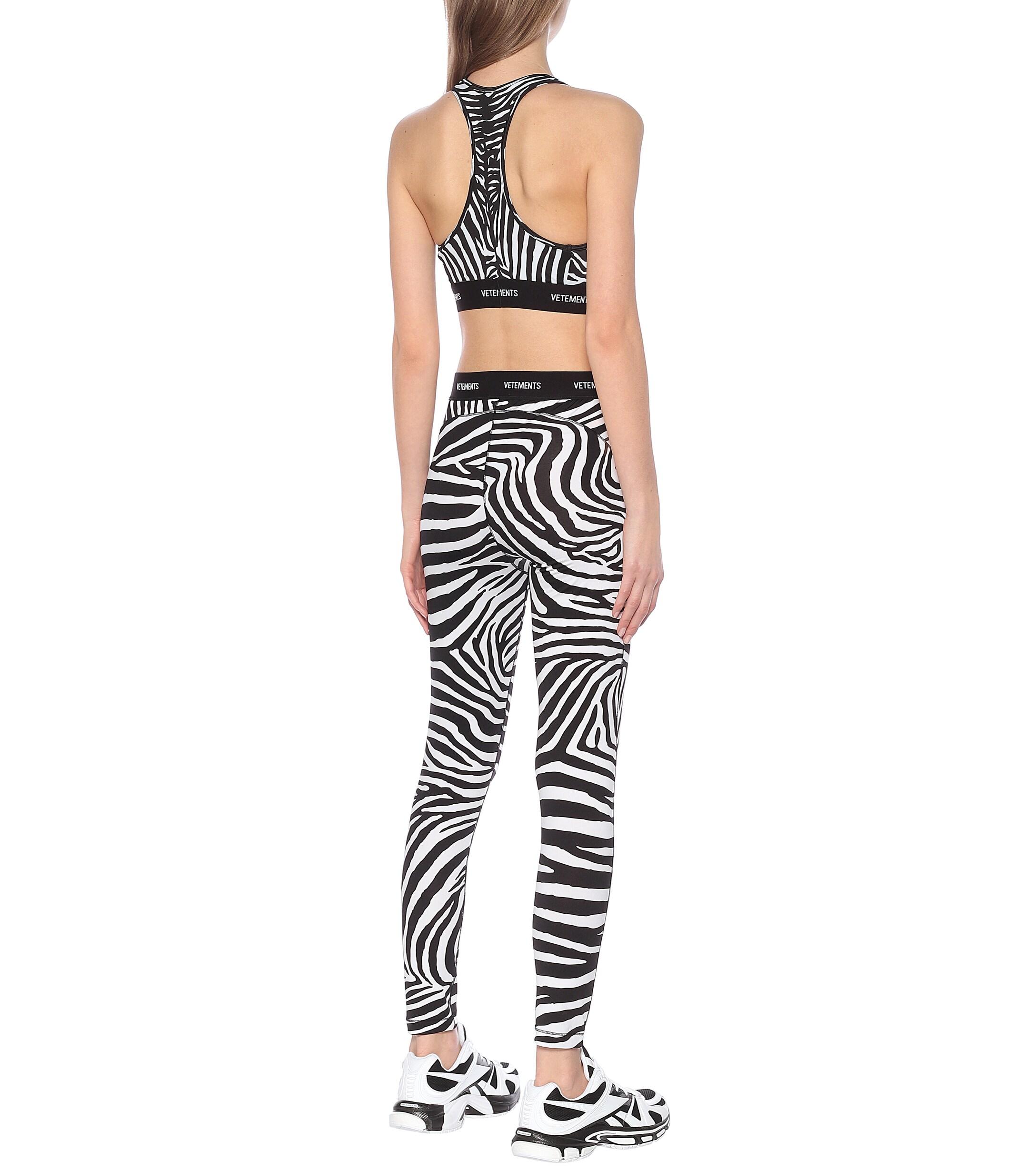 Vetements Logo Zebra-print leggings in Black | Lyst