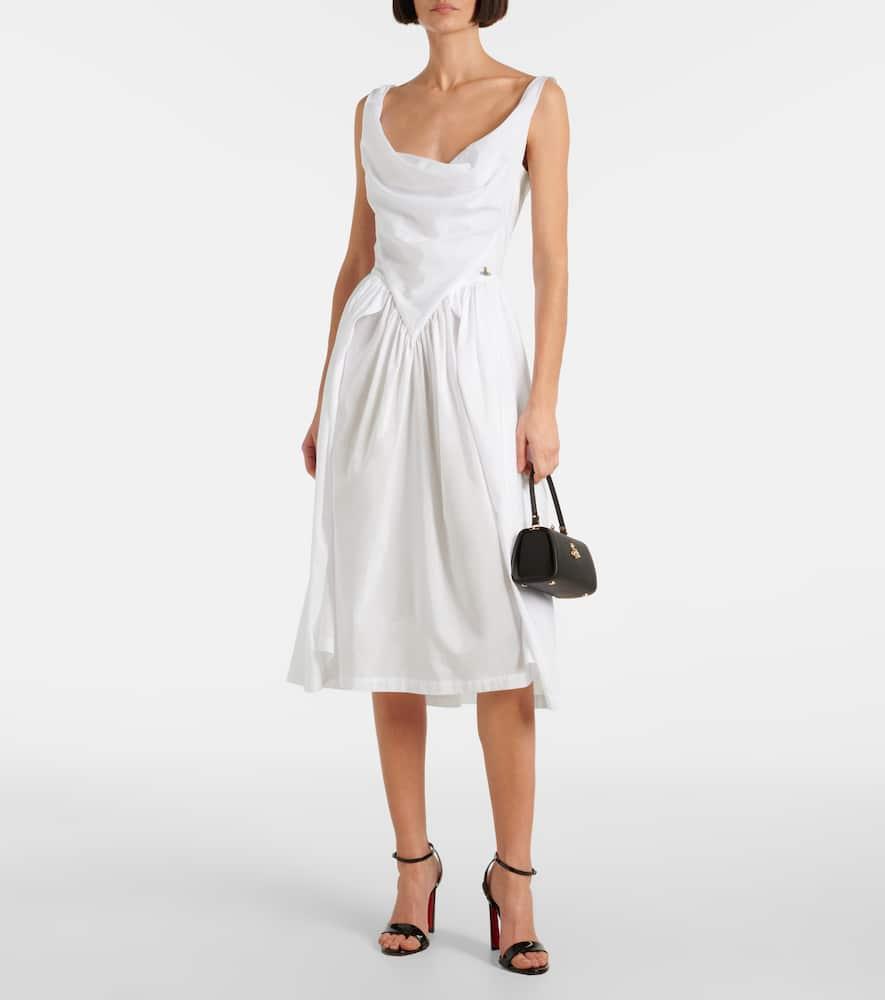 vivienne westwood gathered cotton poplin midi dress Vivienne Westwood Sunday Gathered Cotton-poplin Midi Dress In Pink