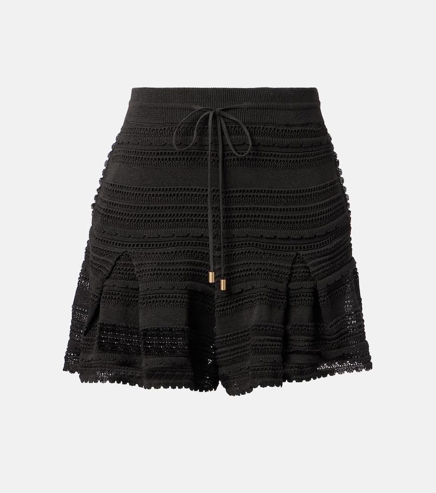 スカート ZIMMERMANN Women Mini Skirts 1029SF242 Black Zimmermann CRUSH DENIM FRILL MINI SKIRT | REVERSIBLE