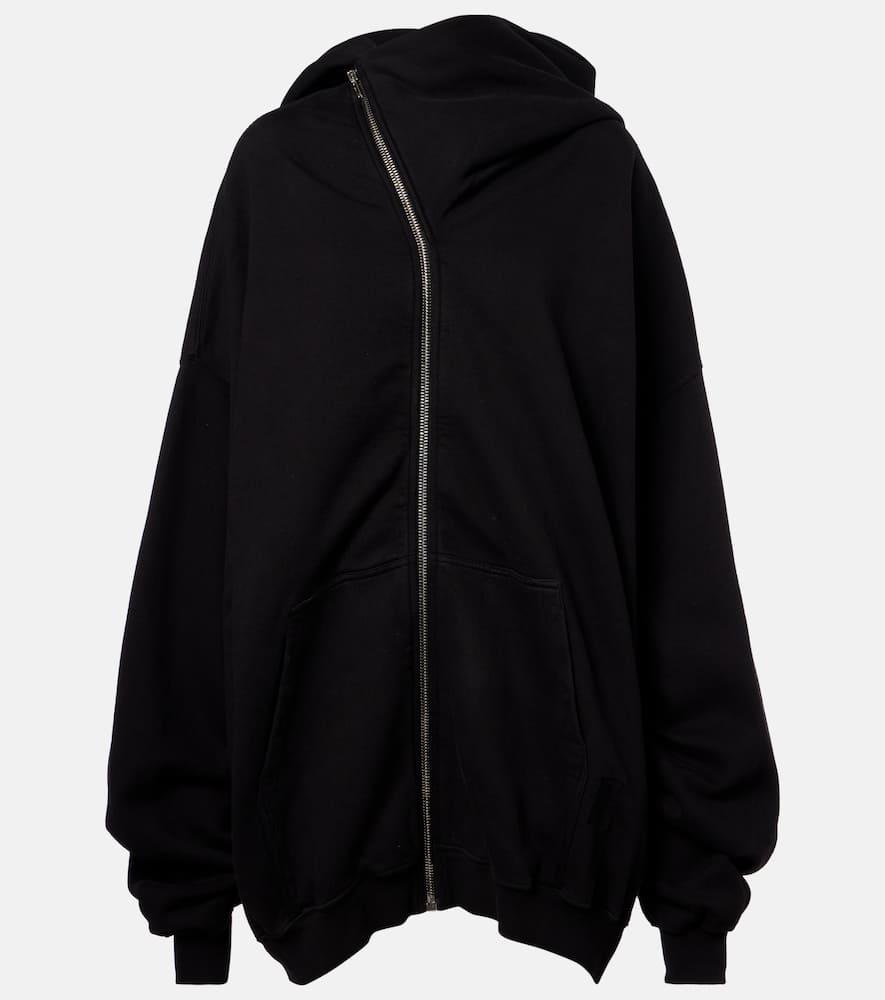 パーカー・フーディ Rick Owens Oversized Black Knit Sweatshirt With Full Zip Rick Owens Oversized Black Knit Sweatshirt With Full Zip