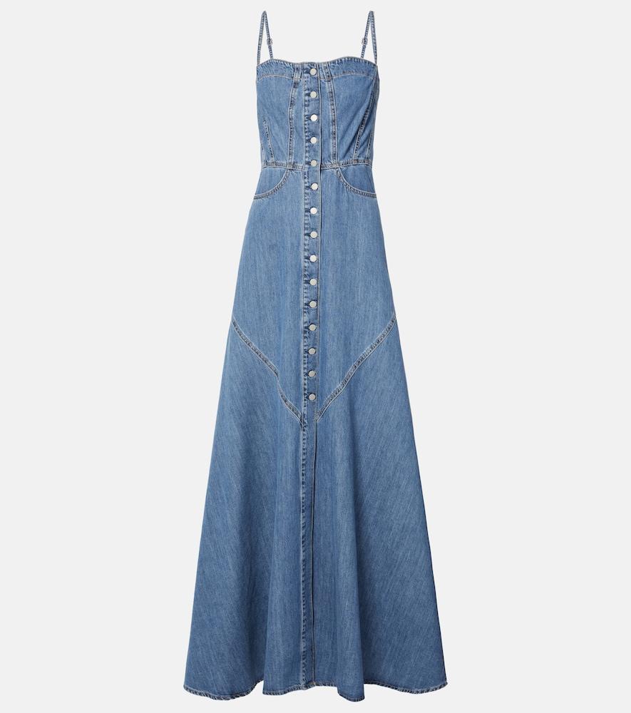AG Jeans Seville Denim Maxi Dress in Blue