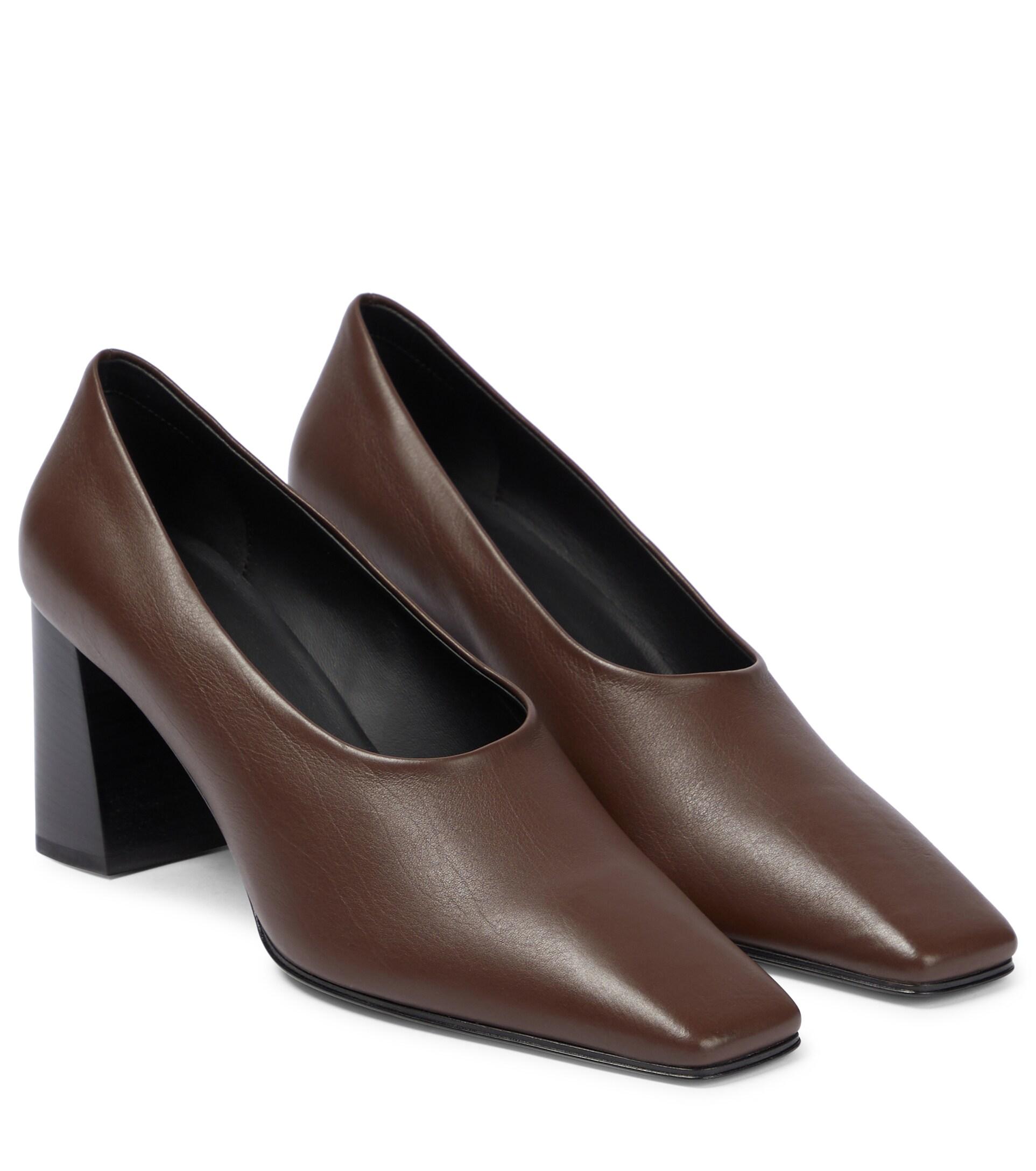The Row Leather Loafer Pumps in Tan (Brown) Lyst