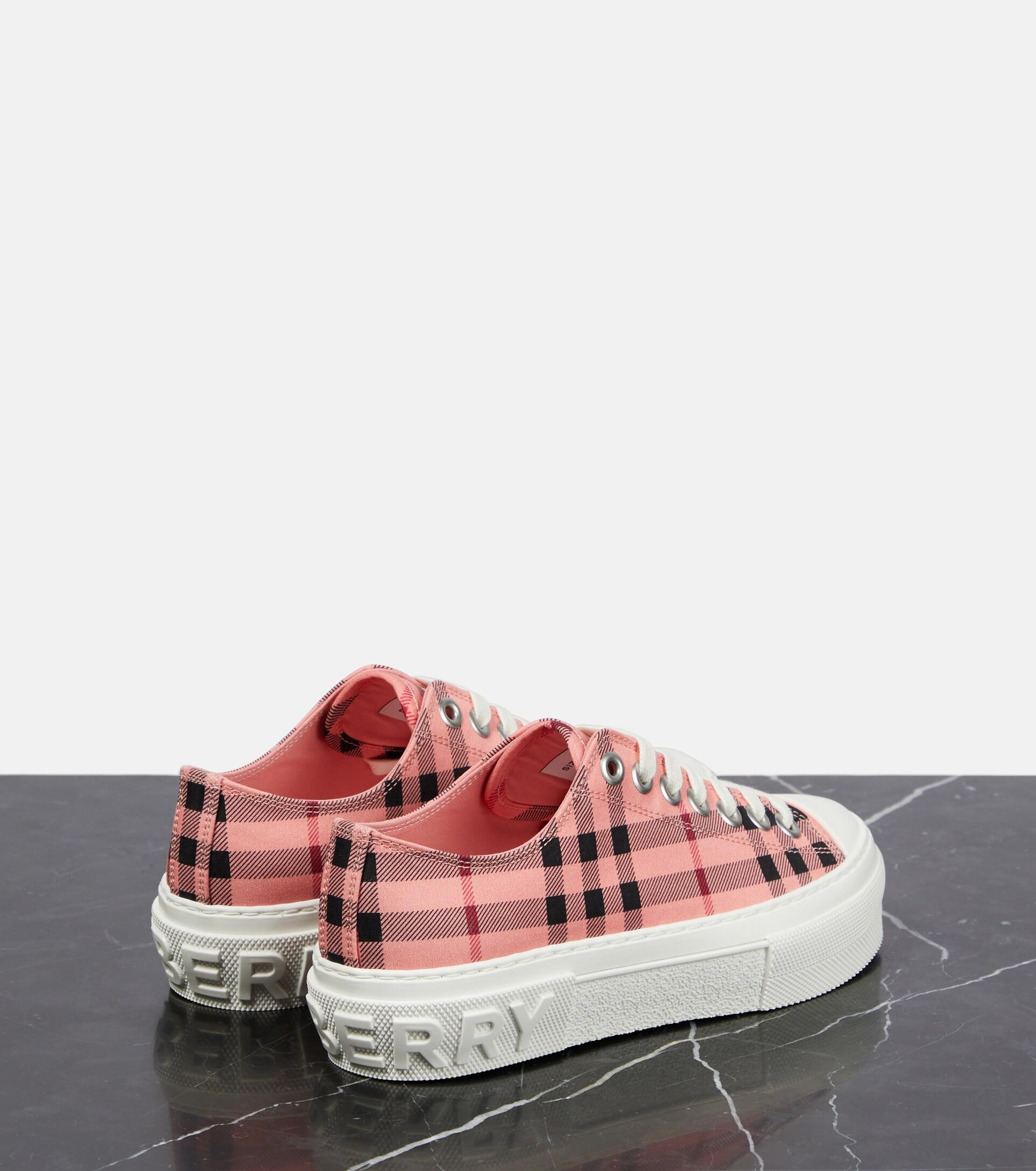 Burberry Jack Check print Leather Low top Trainers Lyst