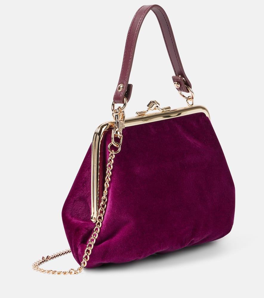【Vivienne Westwood】Granny Frame Orb velvet トートバッグ Granny Frame Orb velvet tote bag in black - Vivienne