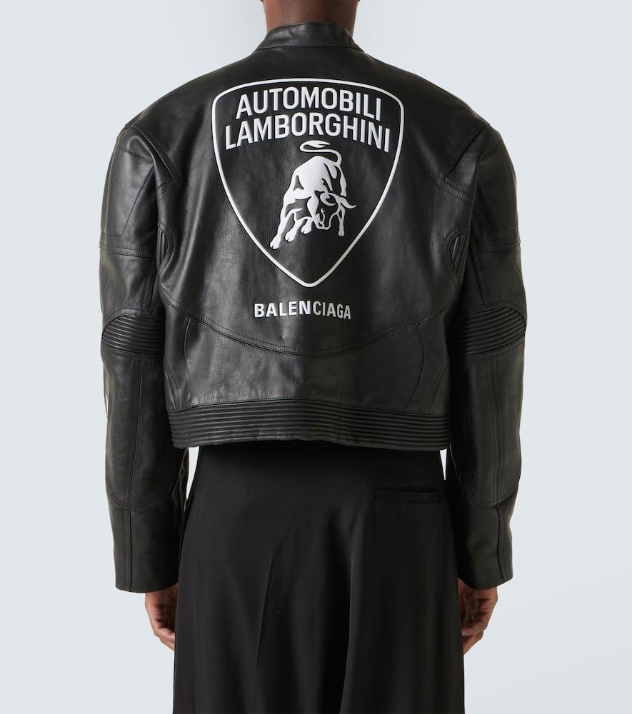 バレンシアガ ランボルギーニ レザージャケット Balenciaga X Automobili Lamborghini Leather Biker Jacket in Black