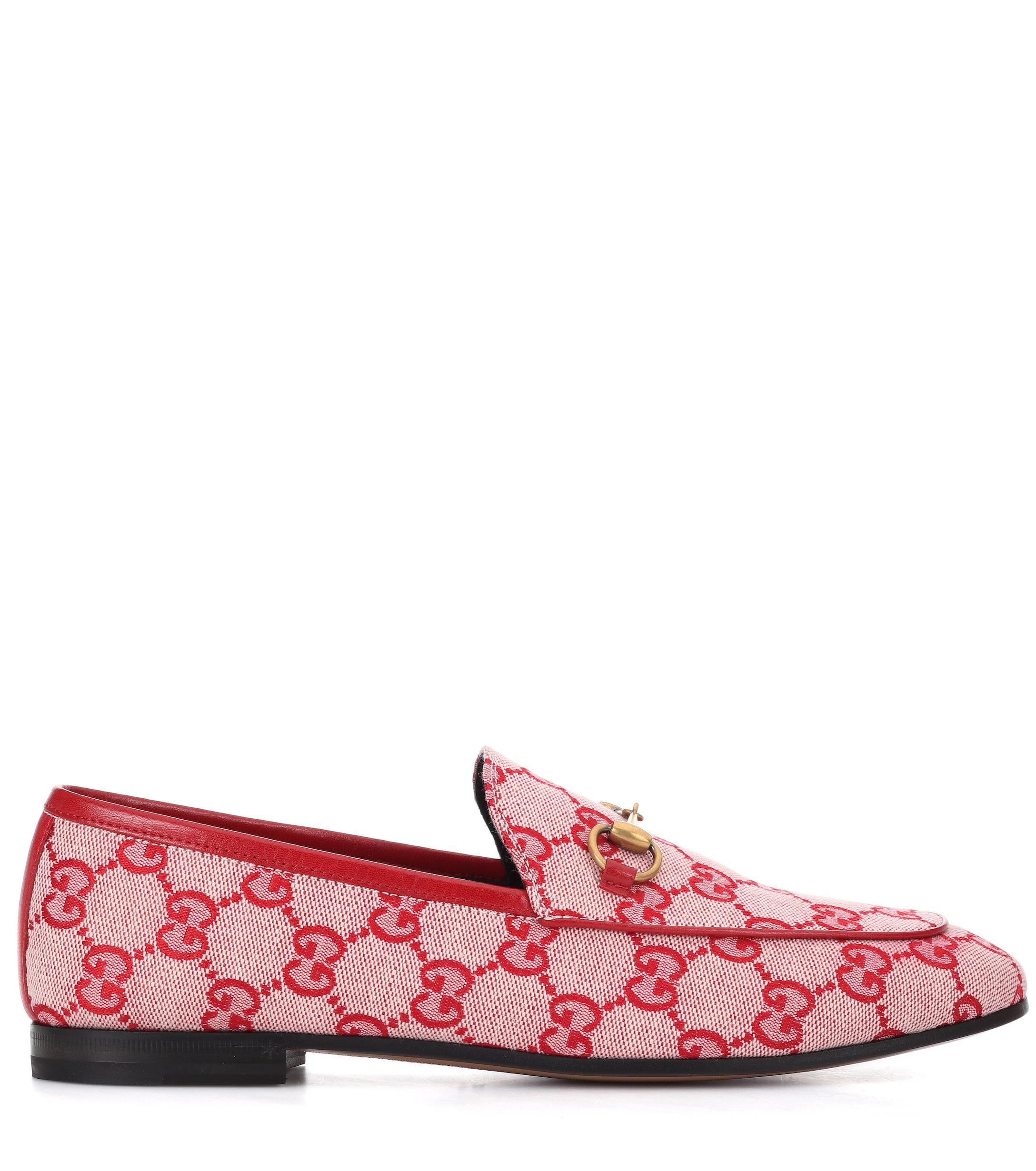 Gucci Jordaan Gg Canvas Loafer in Red - Lyst