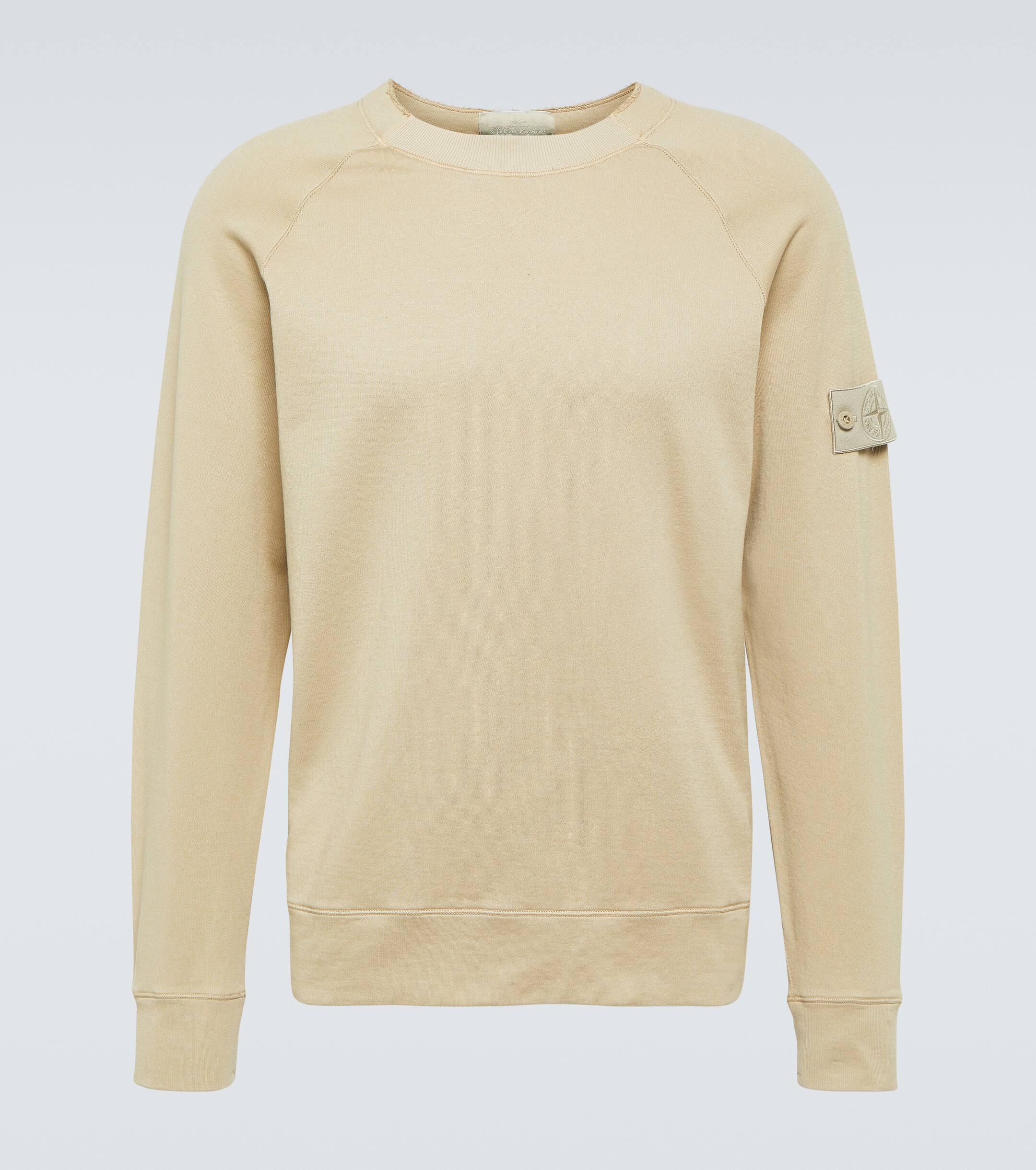 Stone Island Ghost Compass Cotton Jersey Sweatshirt in Natural for Men Lyst UK