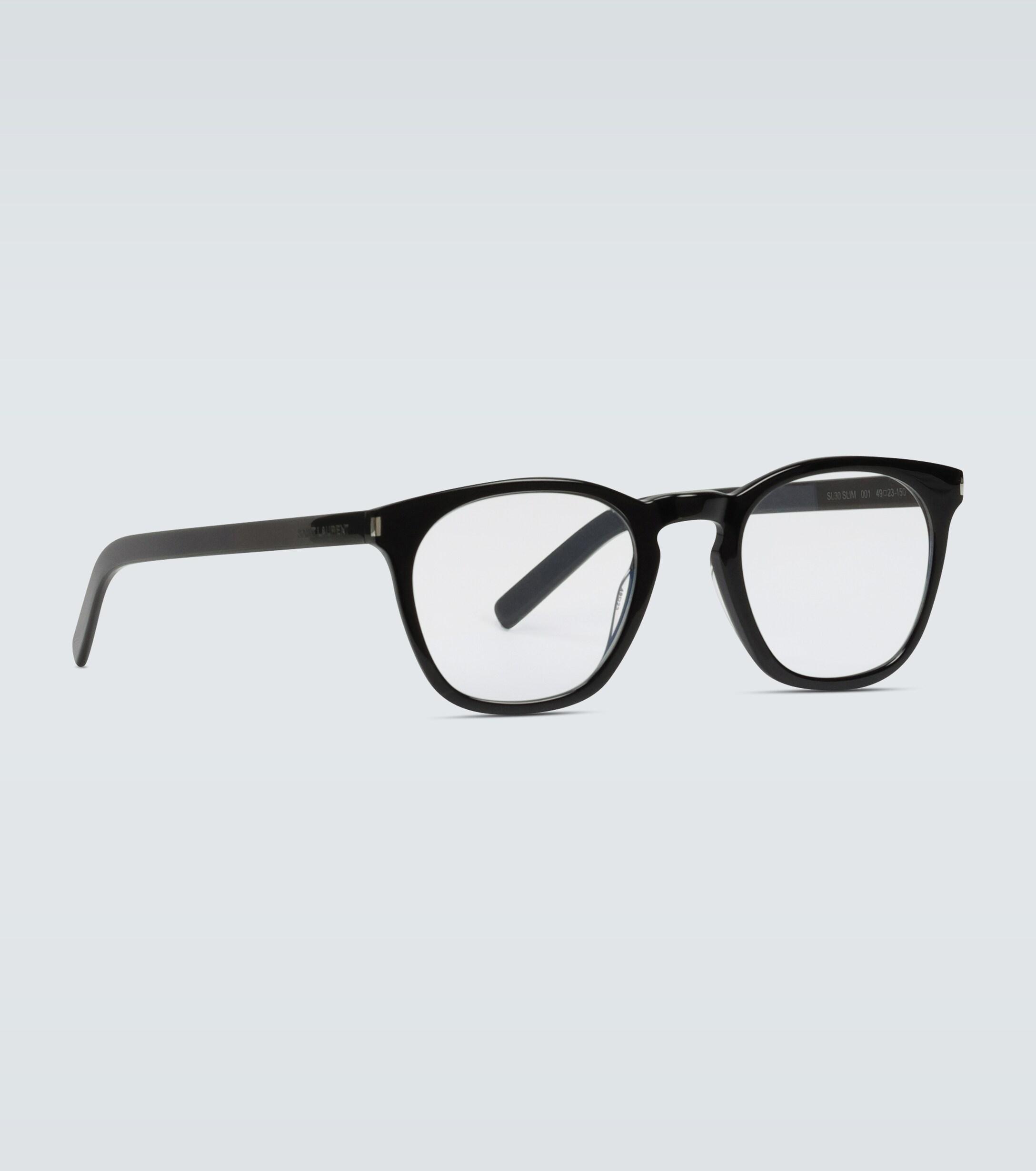 Saint Laurent Square Frame Glasses in Black for Men | Lyst
