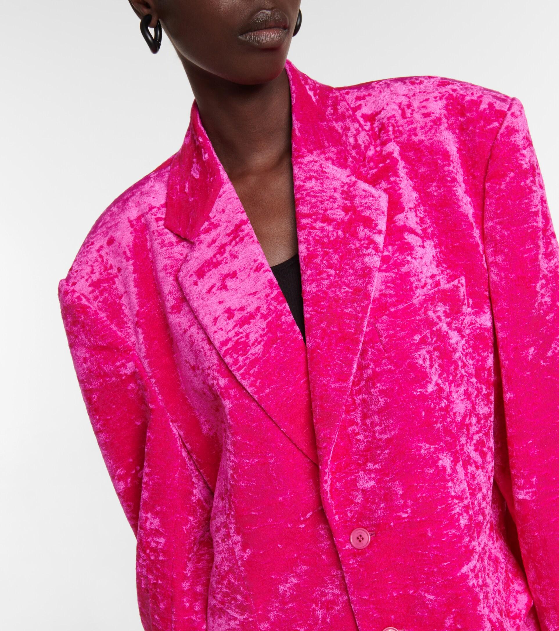 Vetements Oversized Velvet Blazer in Pink | Lyst