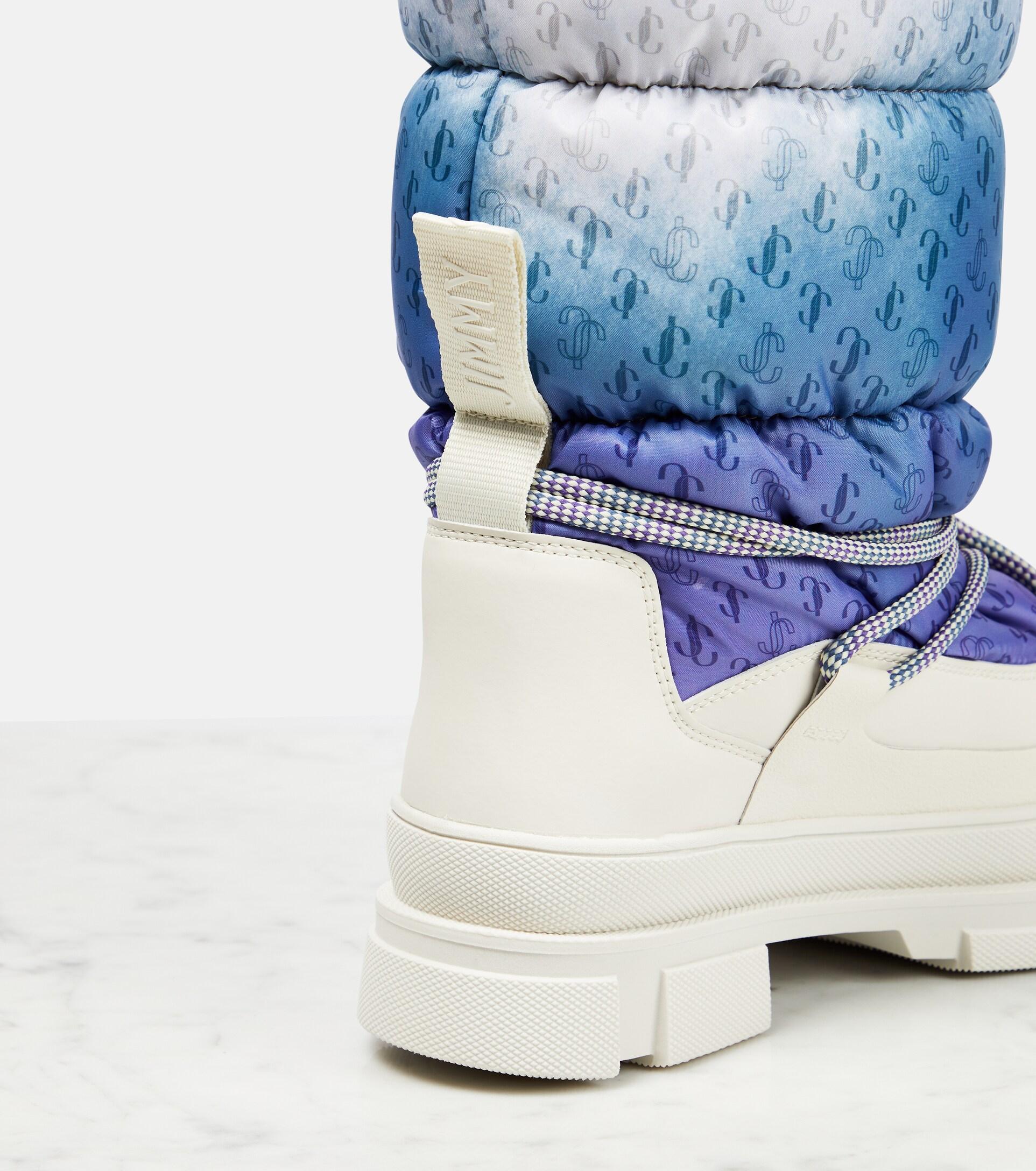 Jimmy Choo Yeda Monogram Padded Snow Boots in Blue | Lyst