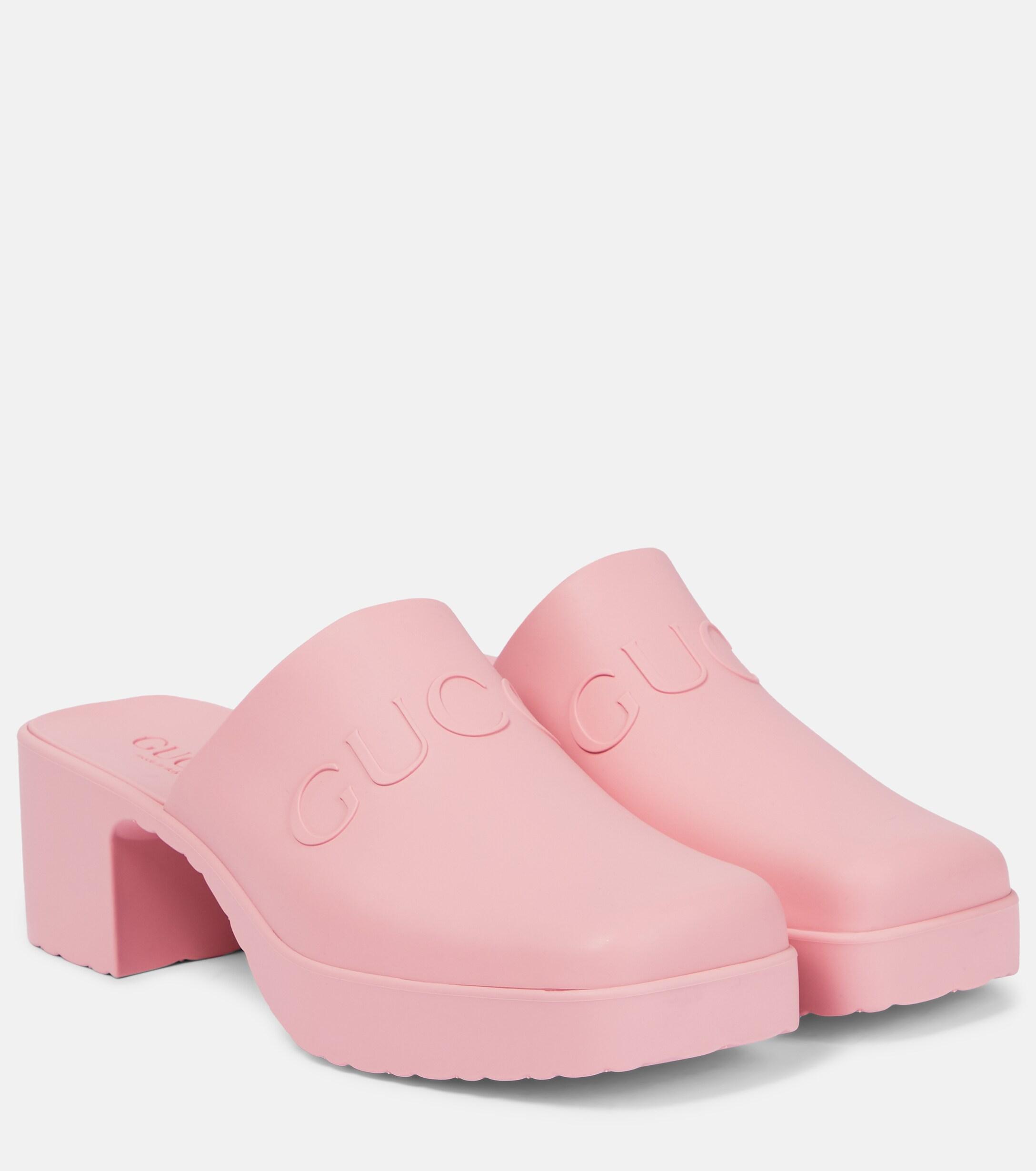 Sandales Plastique a logo Gucci en coloris Rose | Lyst