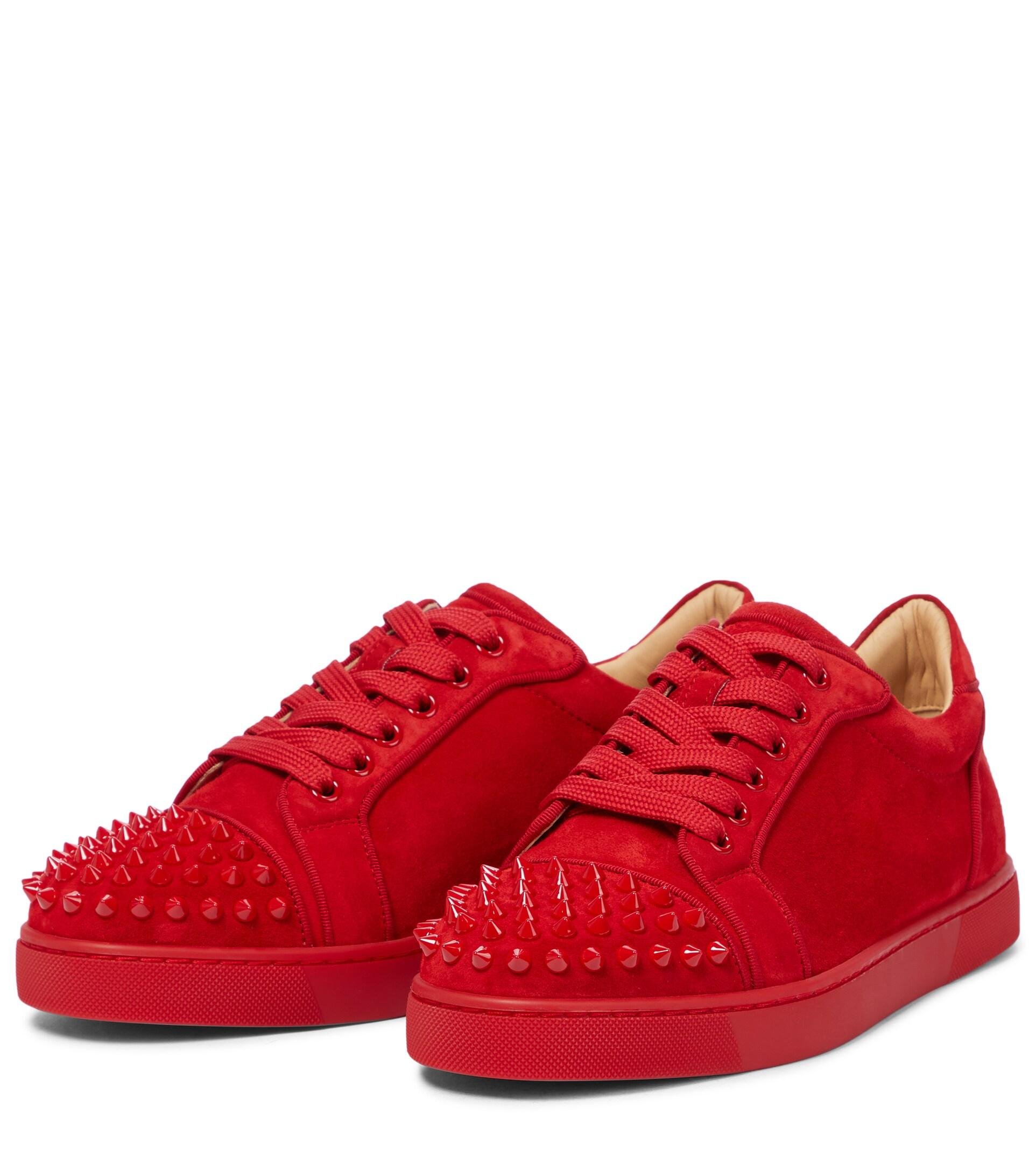 Christian Louboutin Men's Orlato Sneakers Spiked Suede Red EU 39 / US Mens  6.5 | eBay