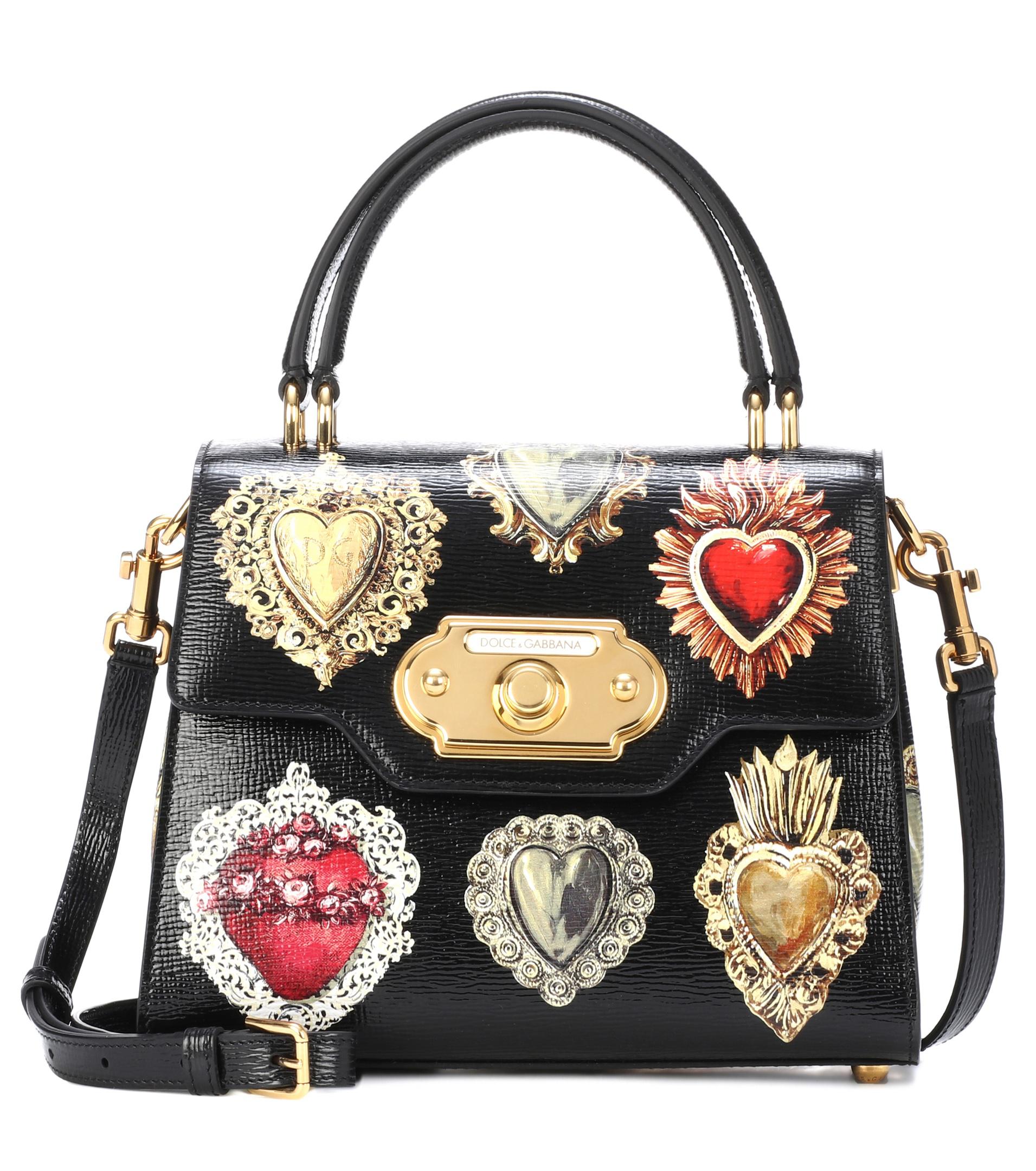 Dolce & Gabbana Welcome Leather Shoulder Bag in Black - Lyst