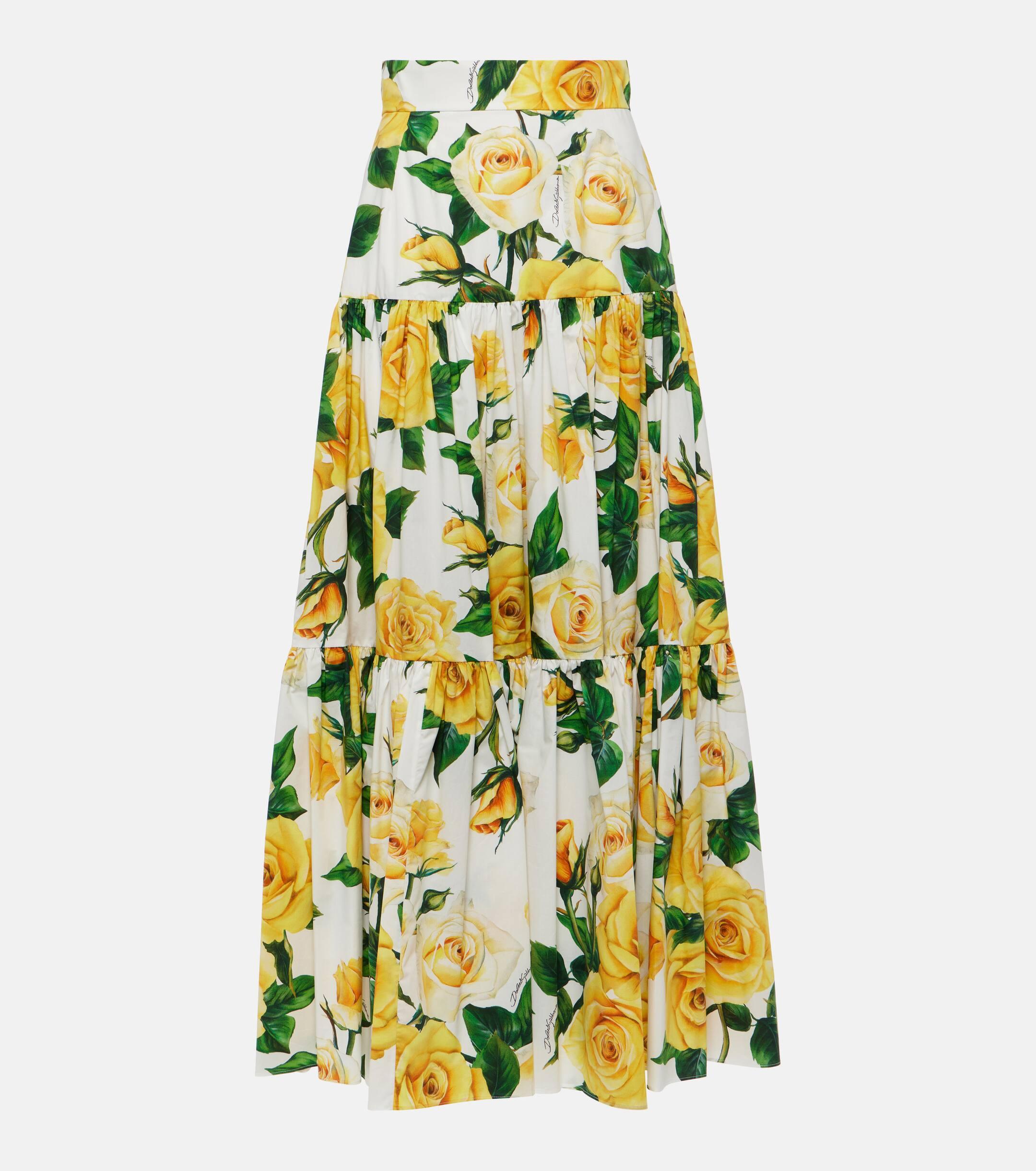 Dolce gabbana floral skirt hot sale