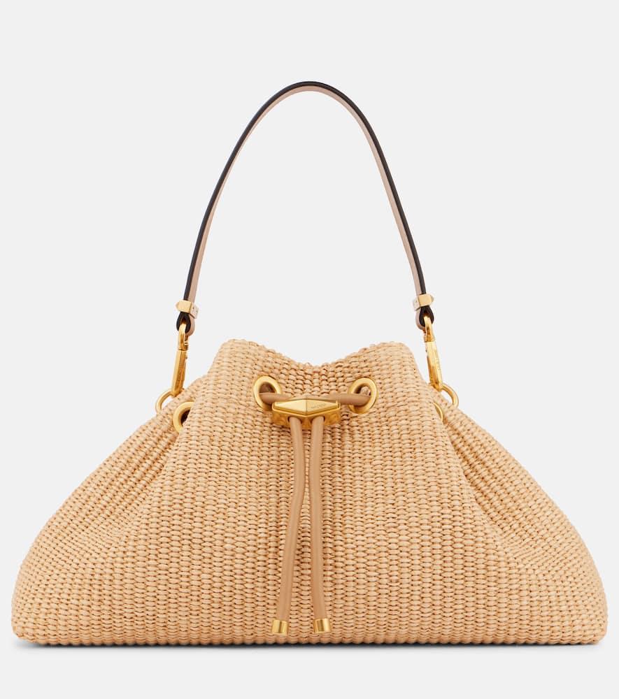 Gold Jimmy Choo Tasche Klein Jimmy Choo Cinch M Raffia Shoulder