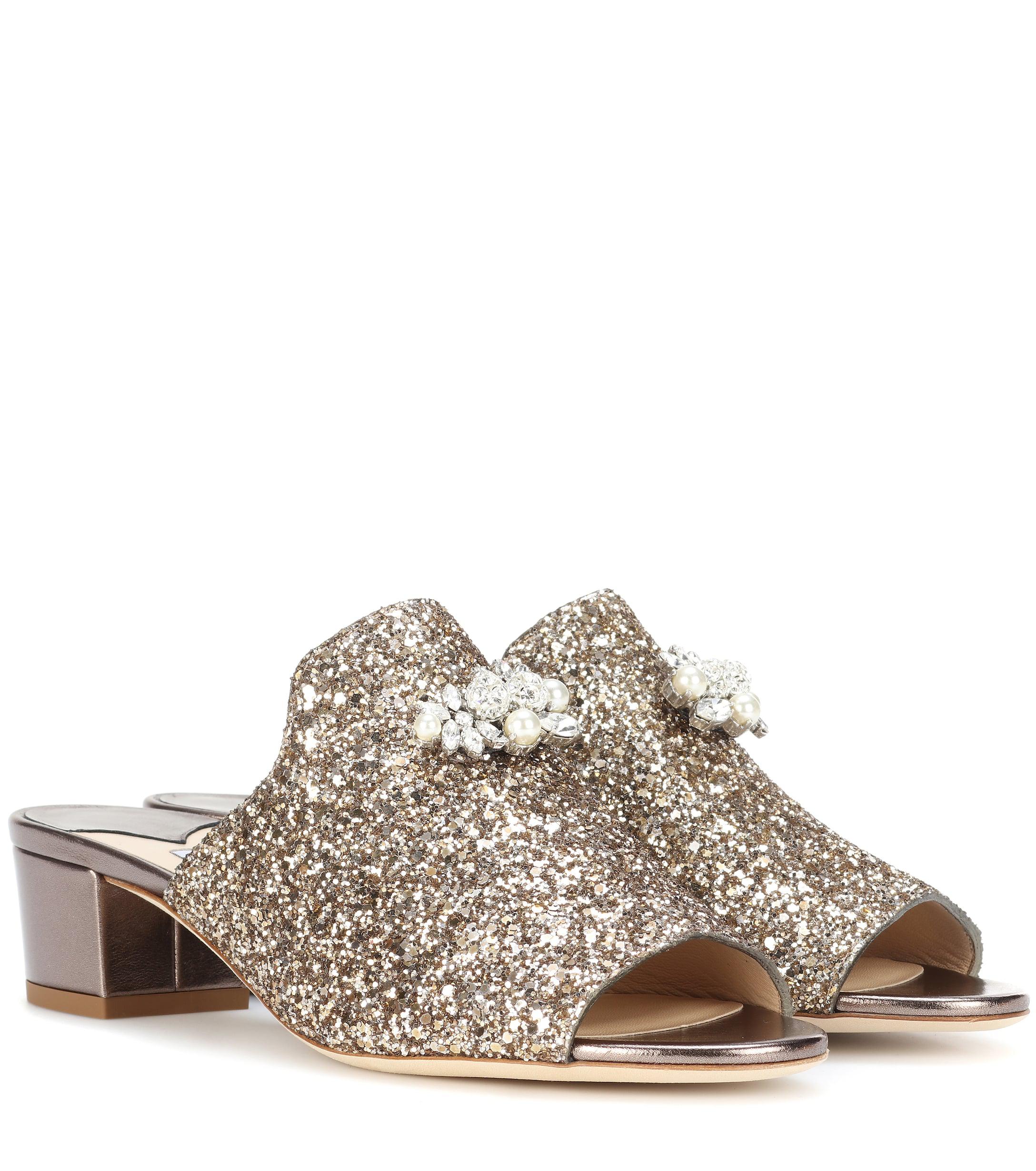 jimmy choo mules with crystals